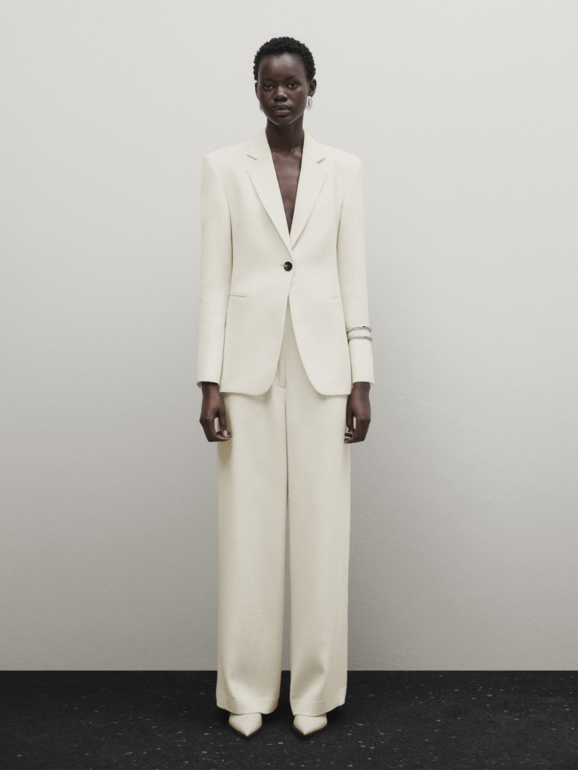 Cream new arrivals blazer suit