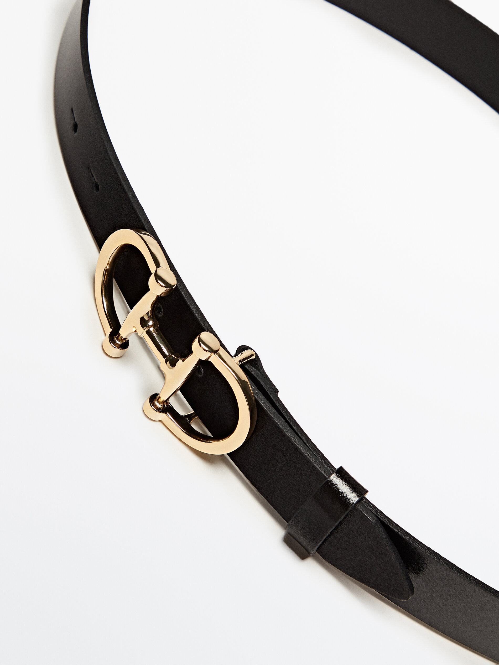 Ceinture en cuir double boucle