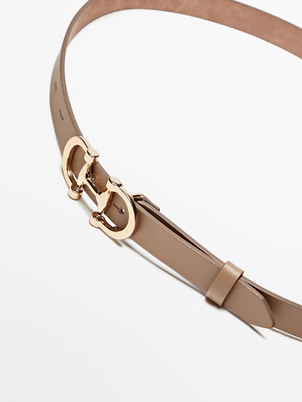 Leather belt with double buckle - Massimo Dutti United Kingdom