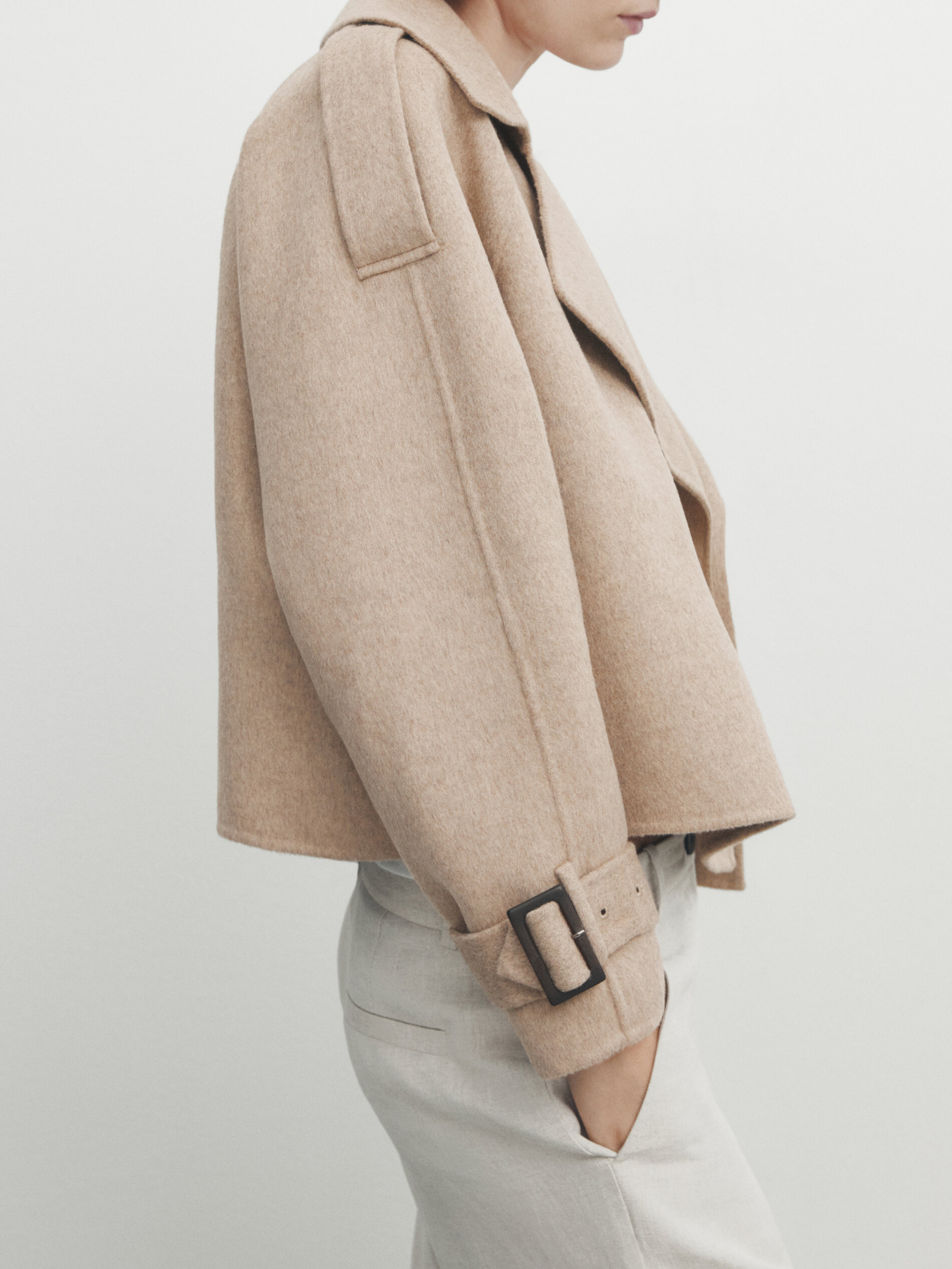 Wool short trench coat online
