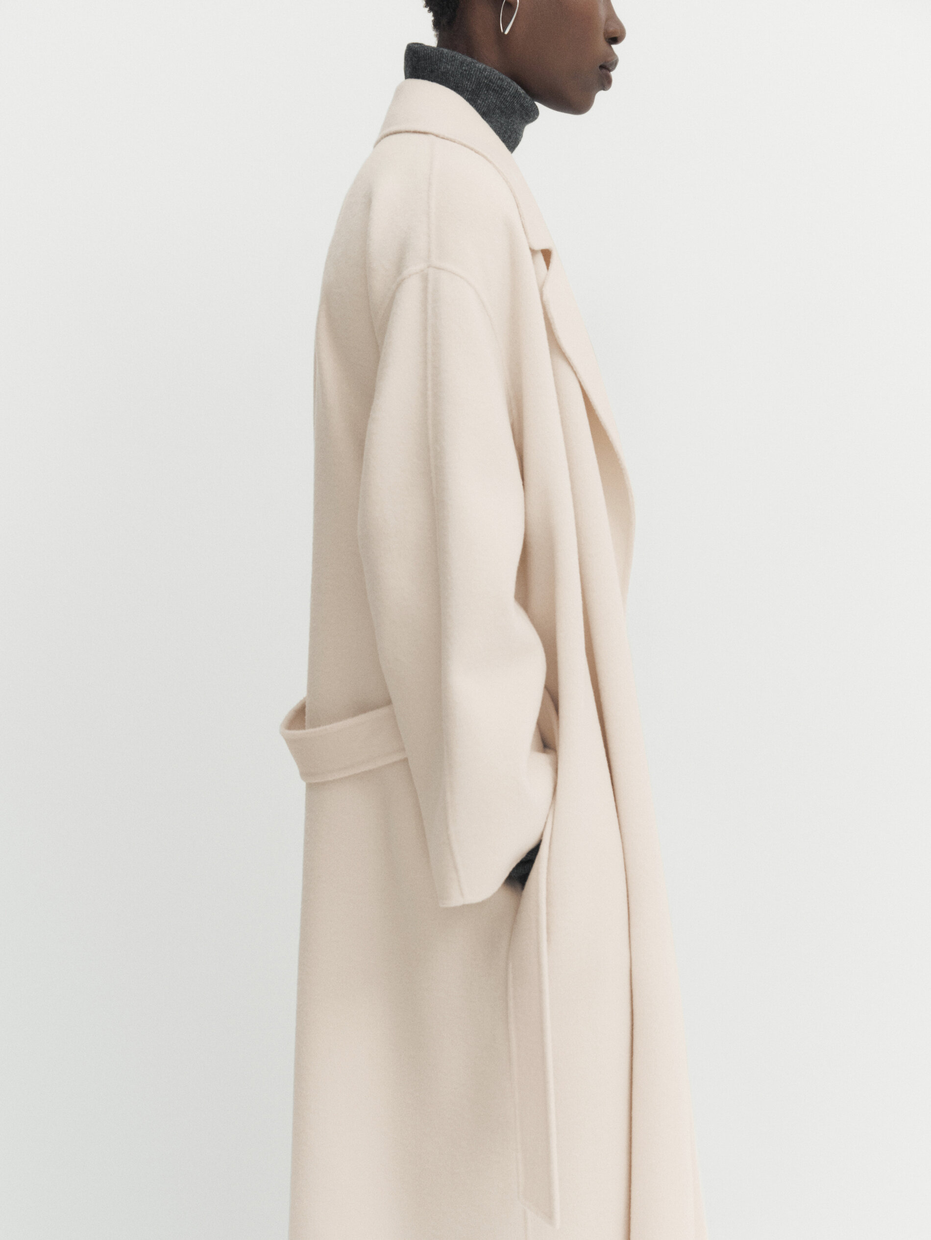 Massimo dutti wool best sale coat with belt