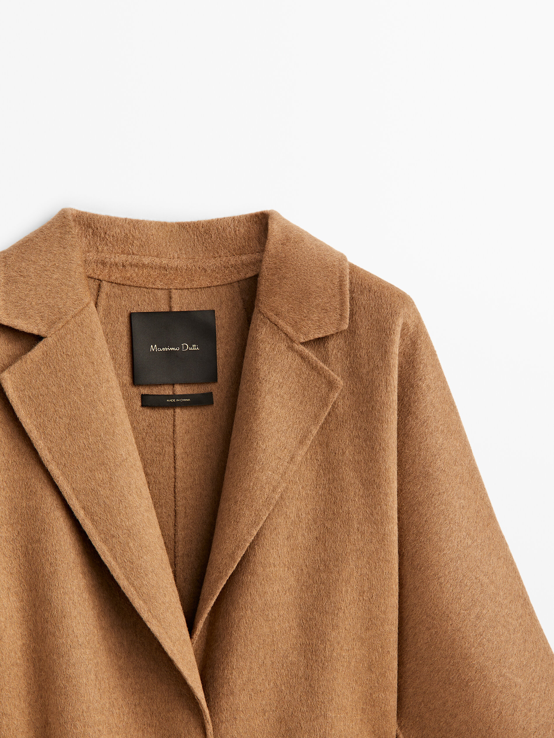 Short robe coat with belt · Camel · Coats And Jackets | Massimo Dutti