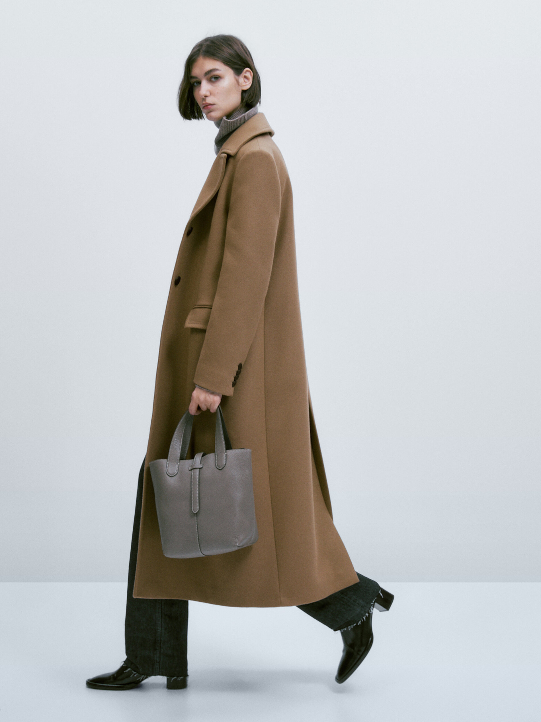 Camel coat cheap massimo dutti