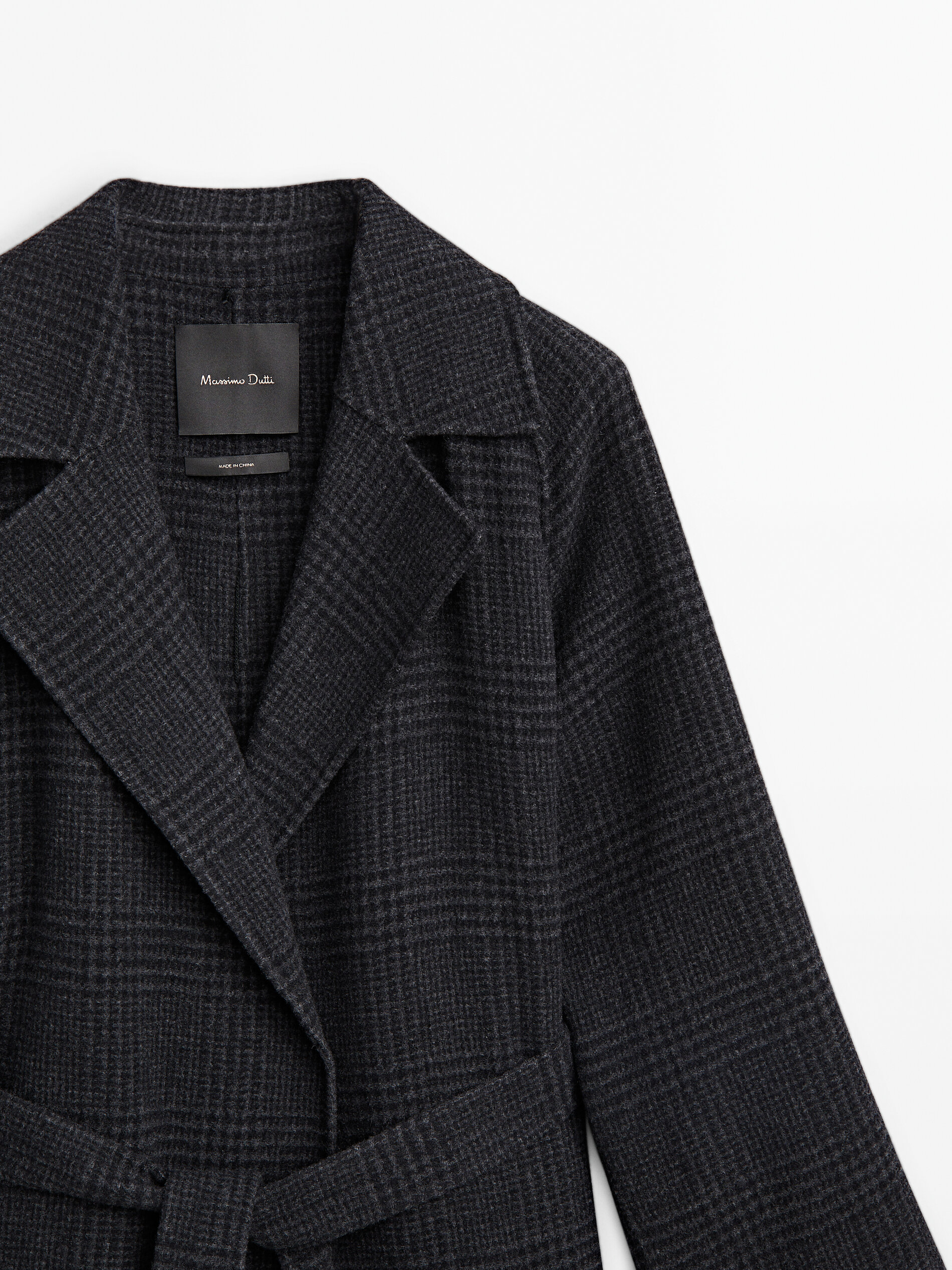 Massimo dutti clearance checked wool coat