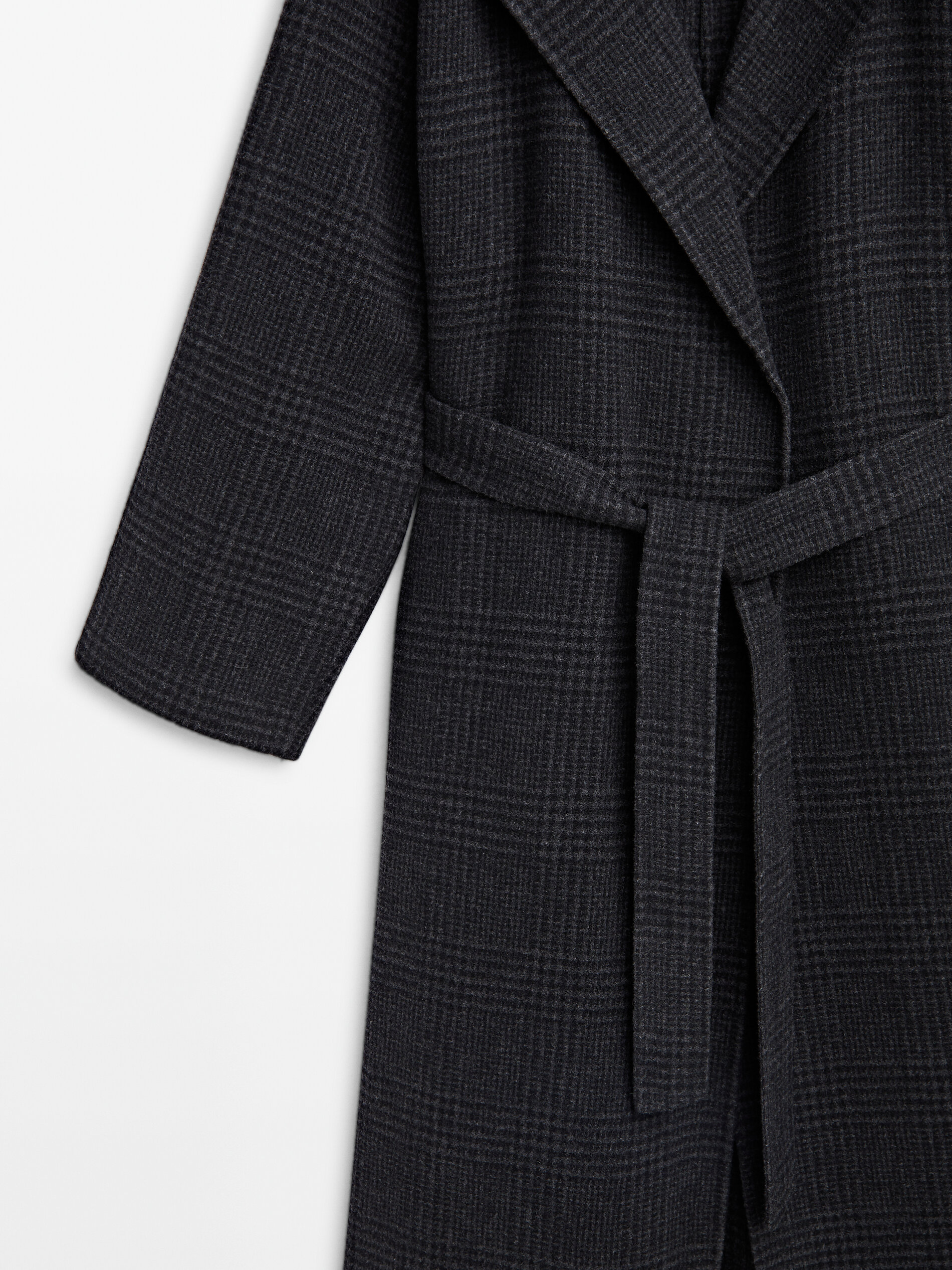Massimo dutti checked wool coat online