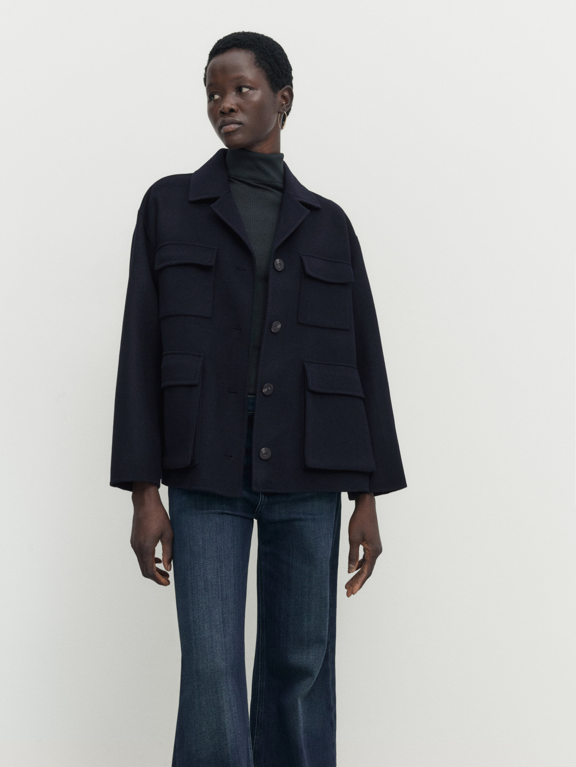 Short discount navy coat