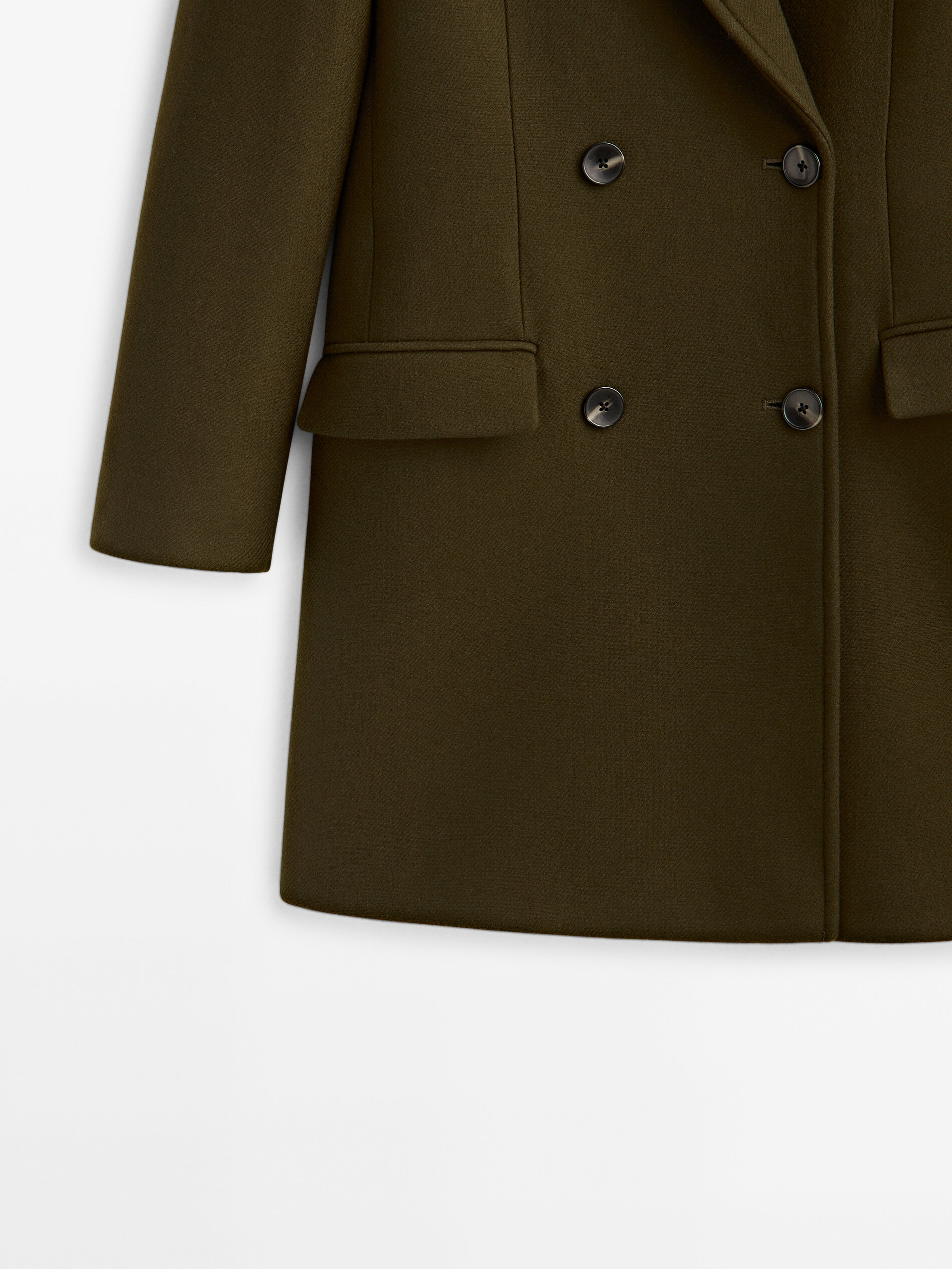 Double breasted wool discount coat massimo dutti