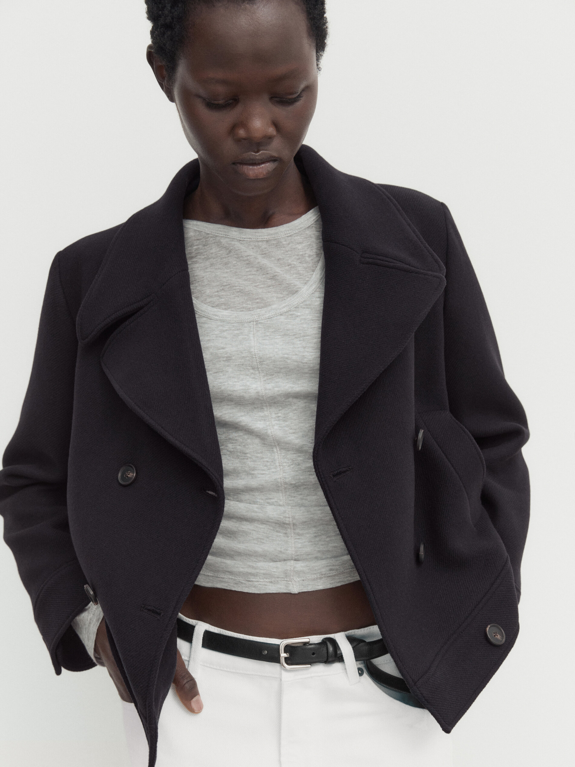 Short peacoat best sale