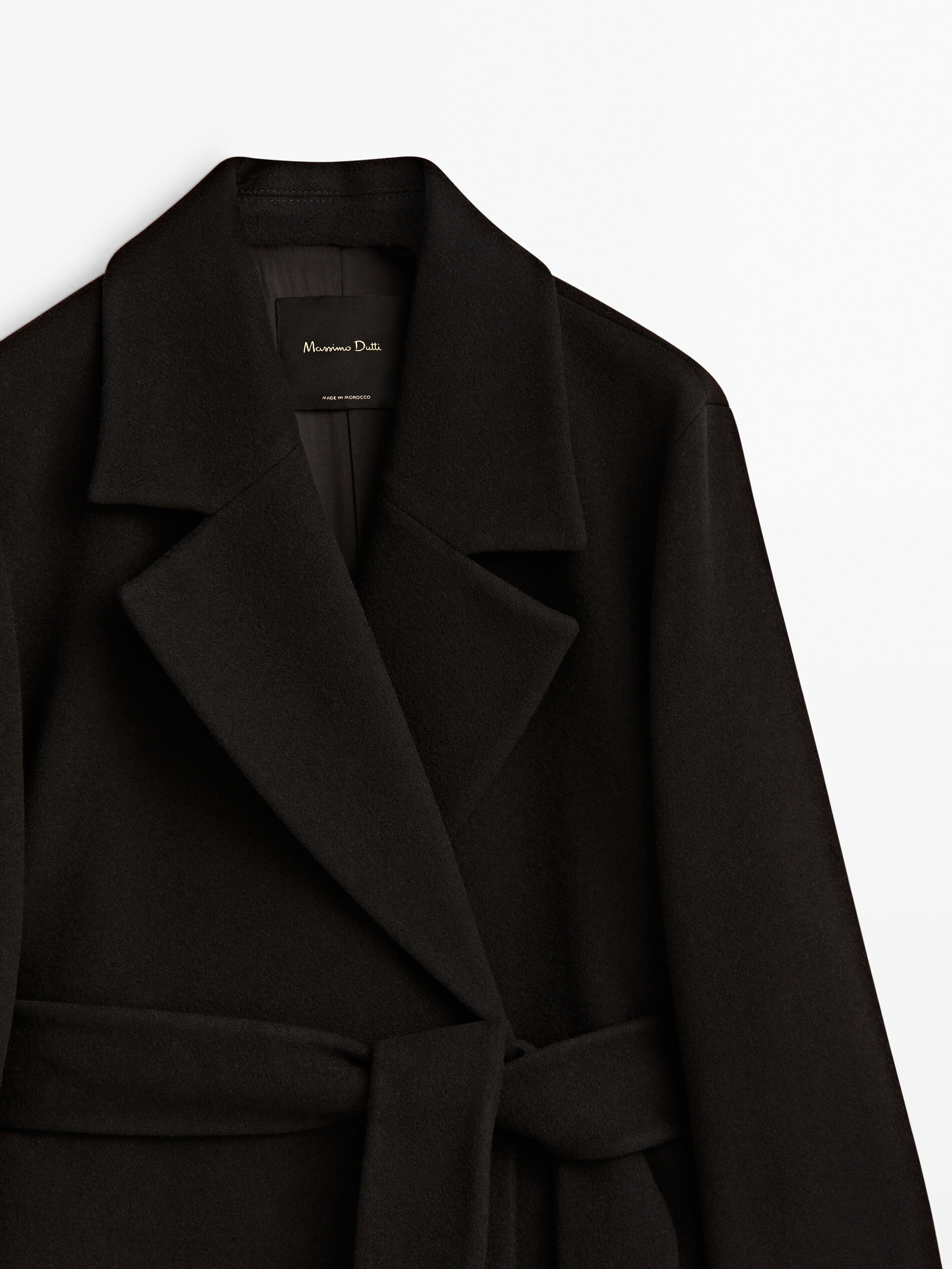 Massimo dutti wool coat with belt 2025