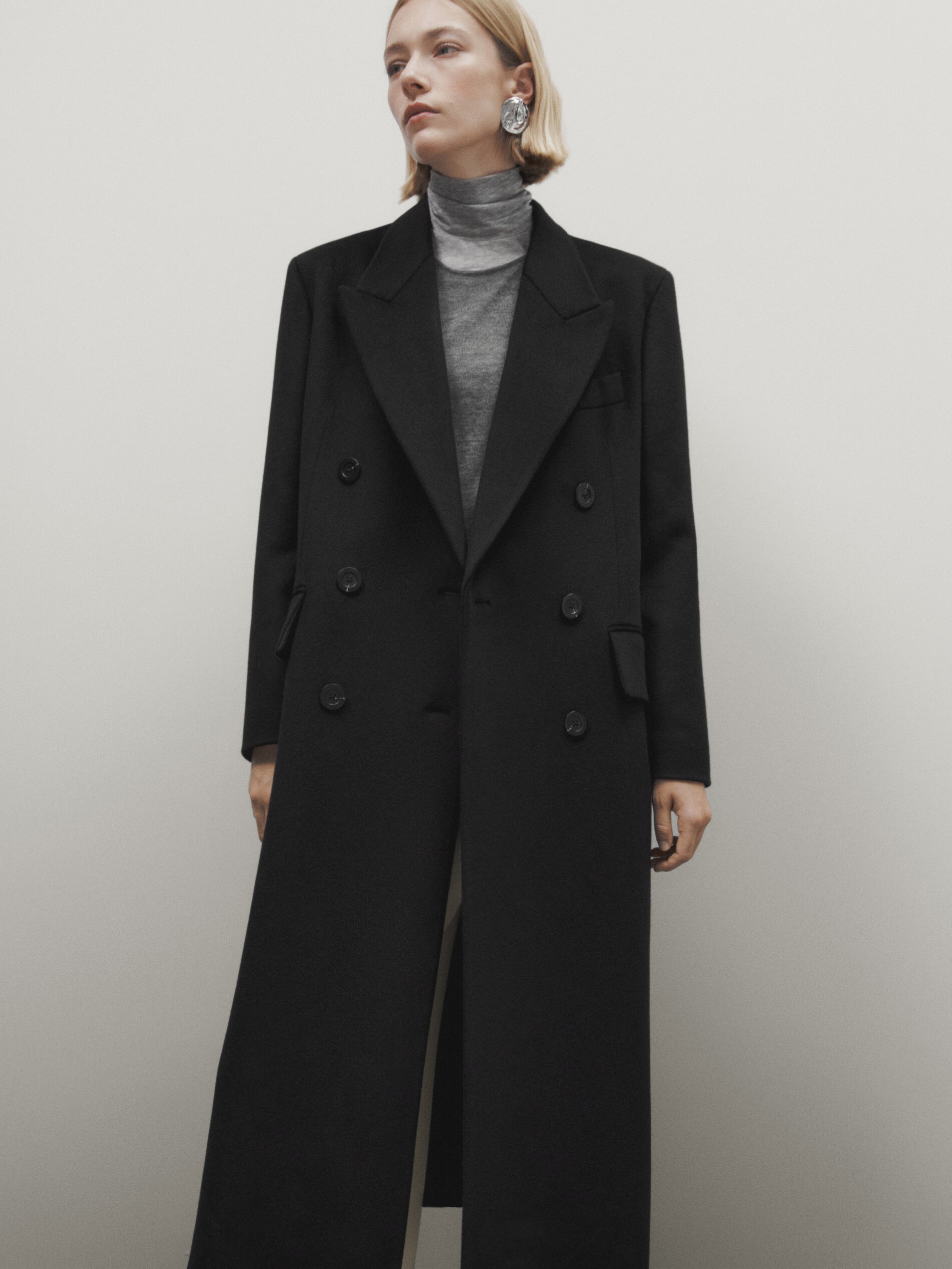 longline double breasted coat