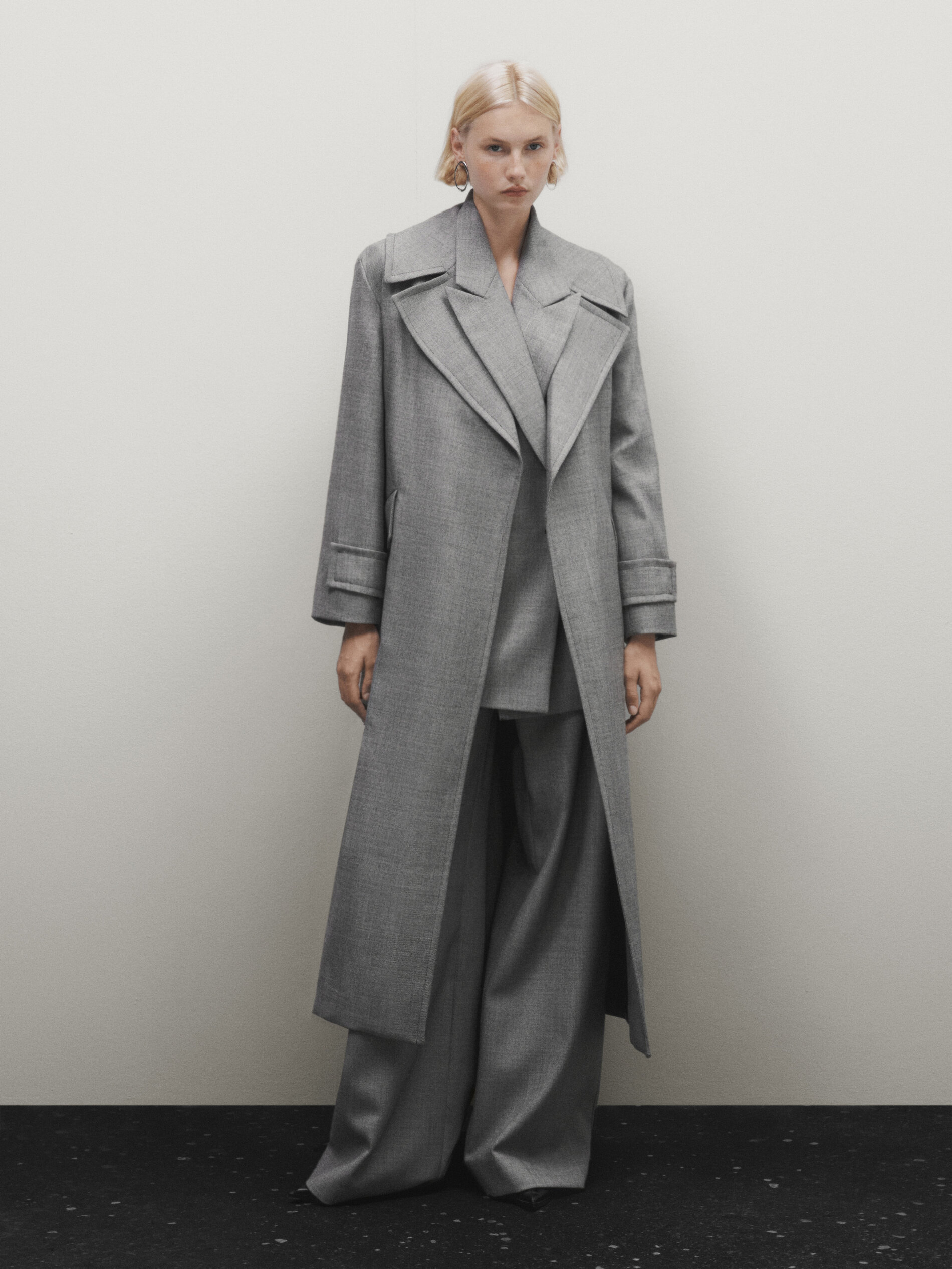 Massimo dutti grey discount coat
