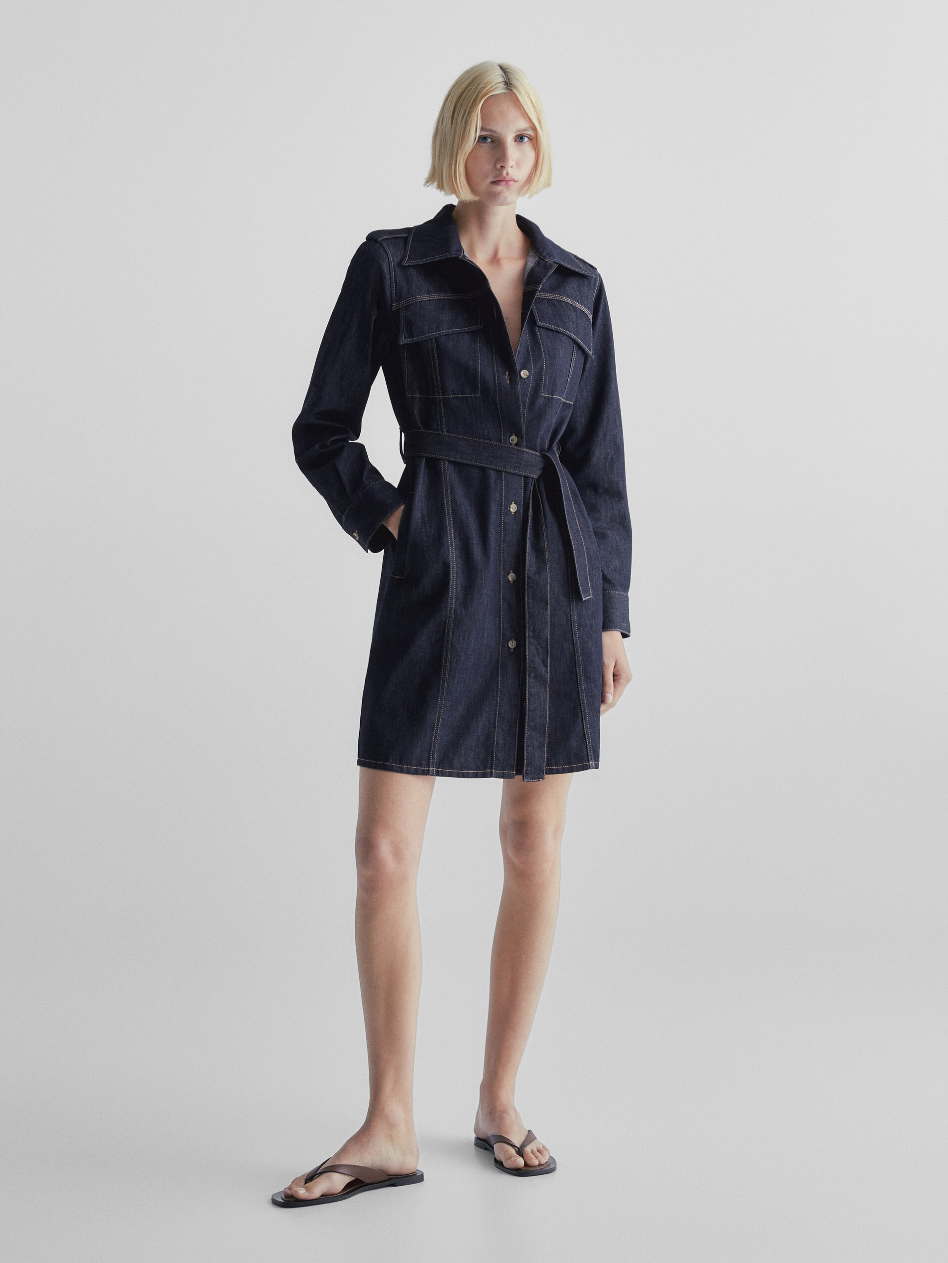 Massimo dutti denim dress best sale