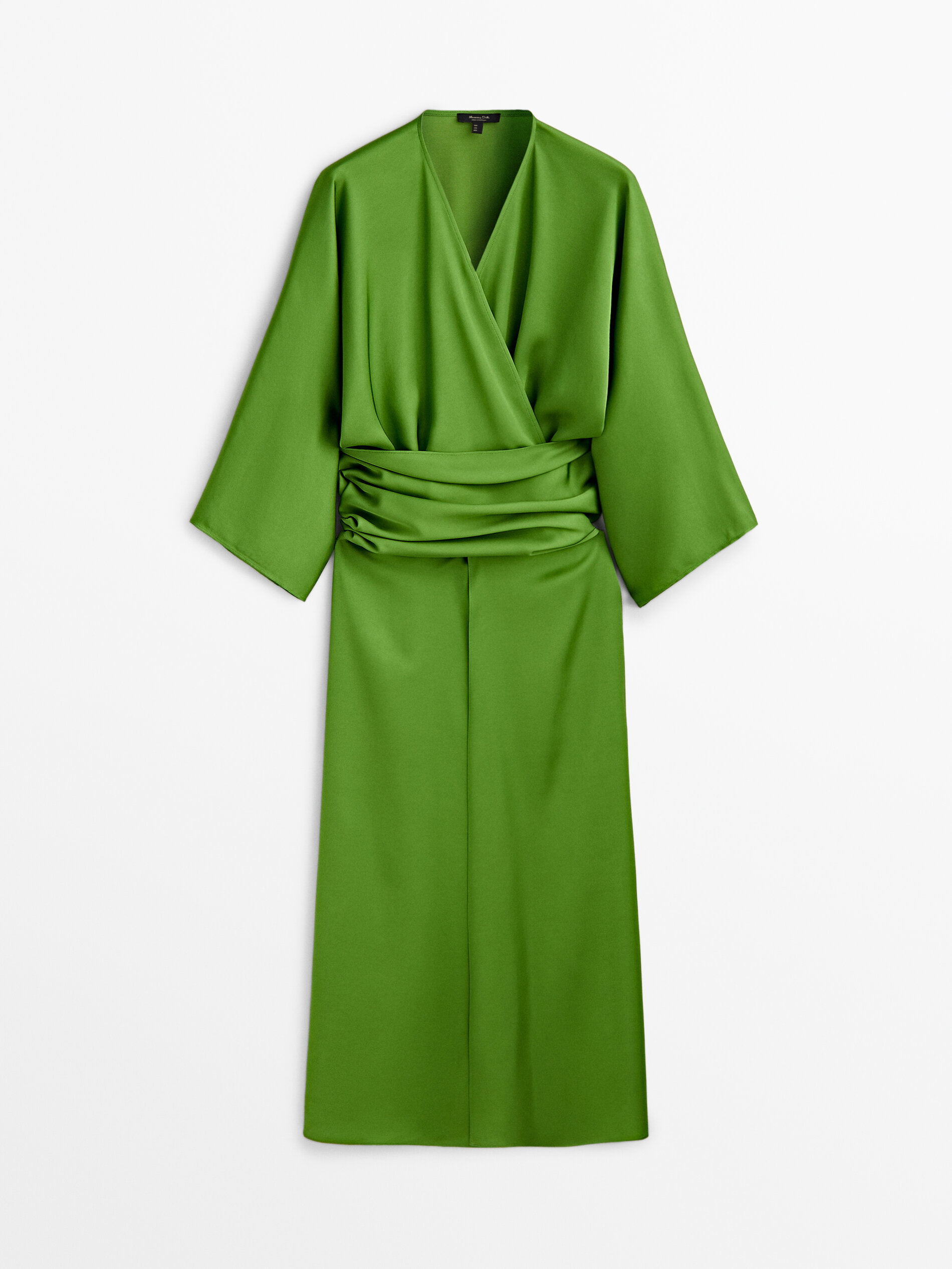 Flowing kimono dress with sash belt detail