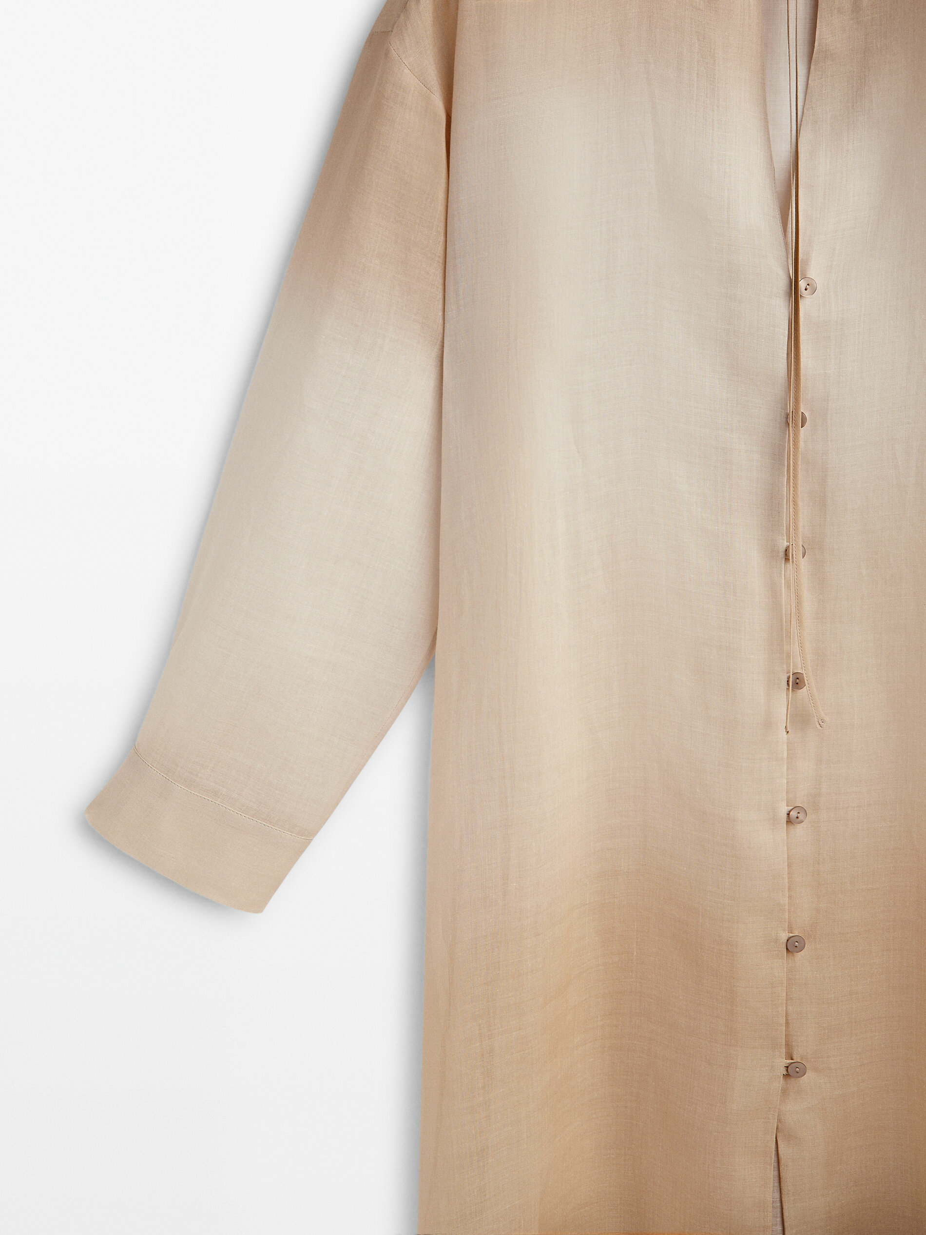 Ombr ramie tunic dress Cream Smart Dresses And Jumpsuits