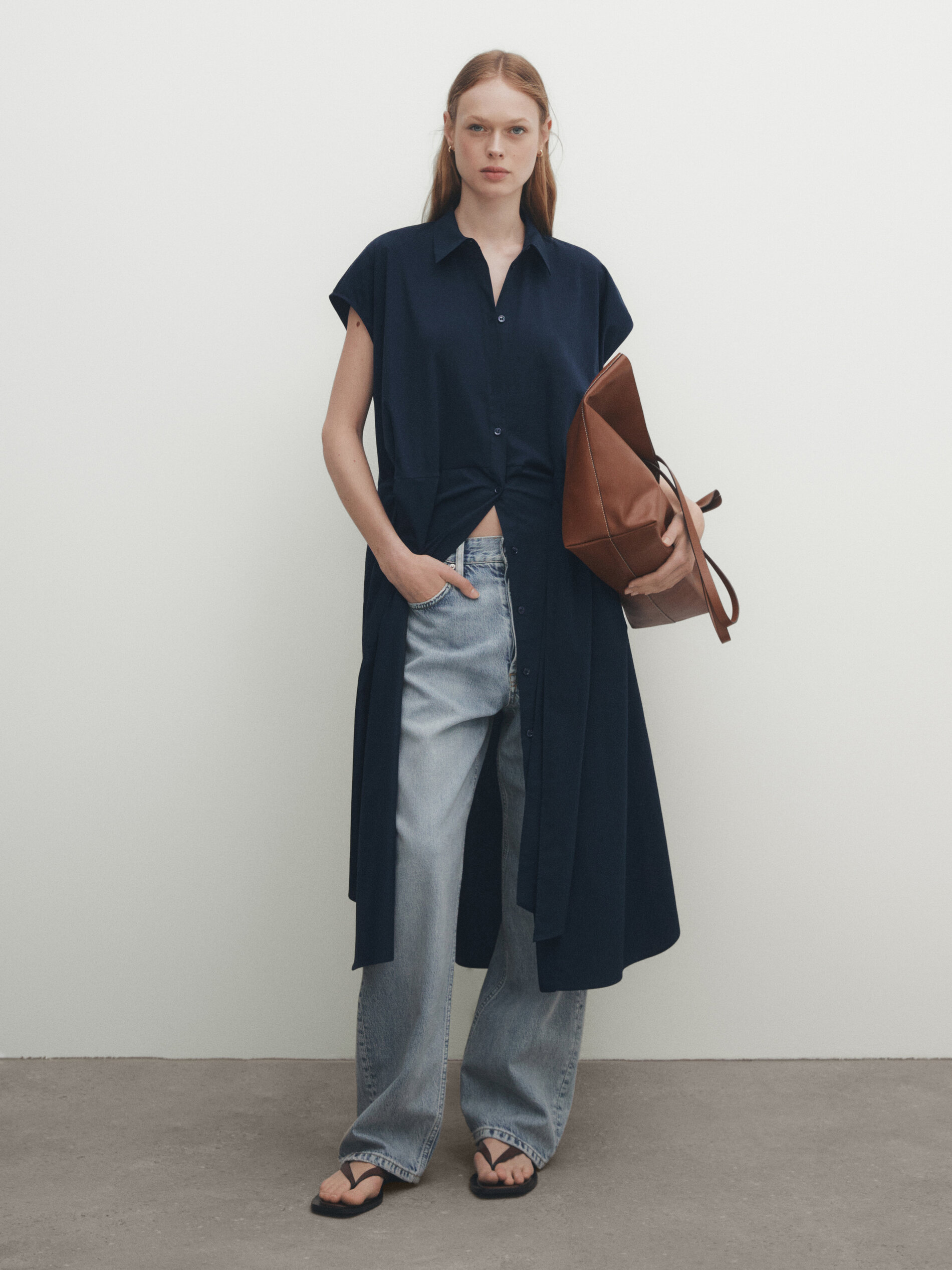 Vestido azul marino massimo dutti shop