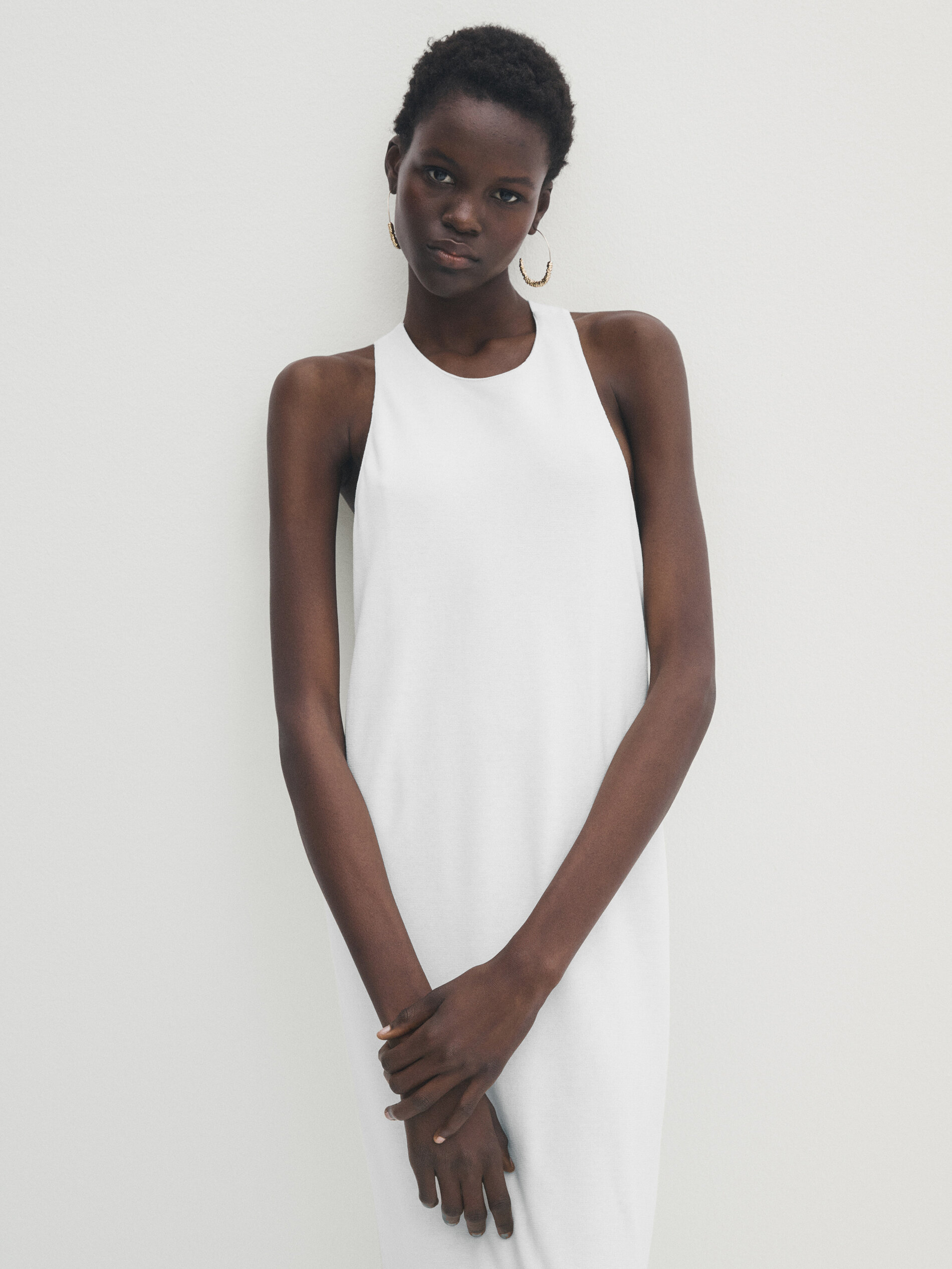 White cotton dress zara discount