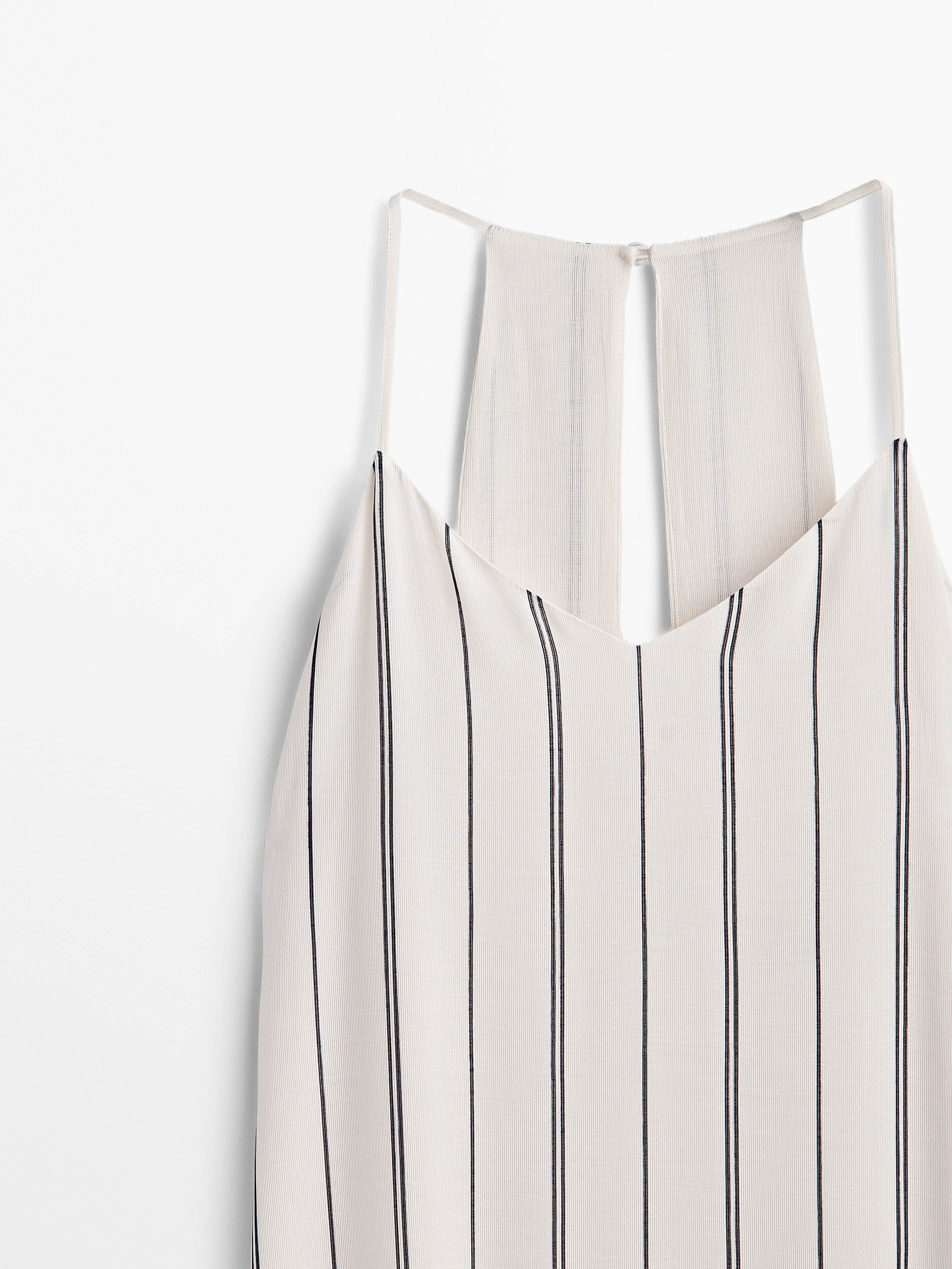 Striped flowing strappy midi dress