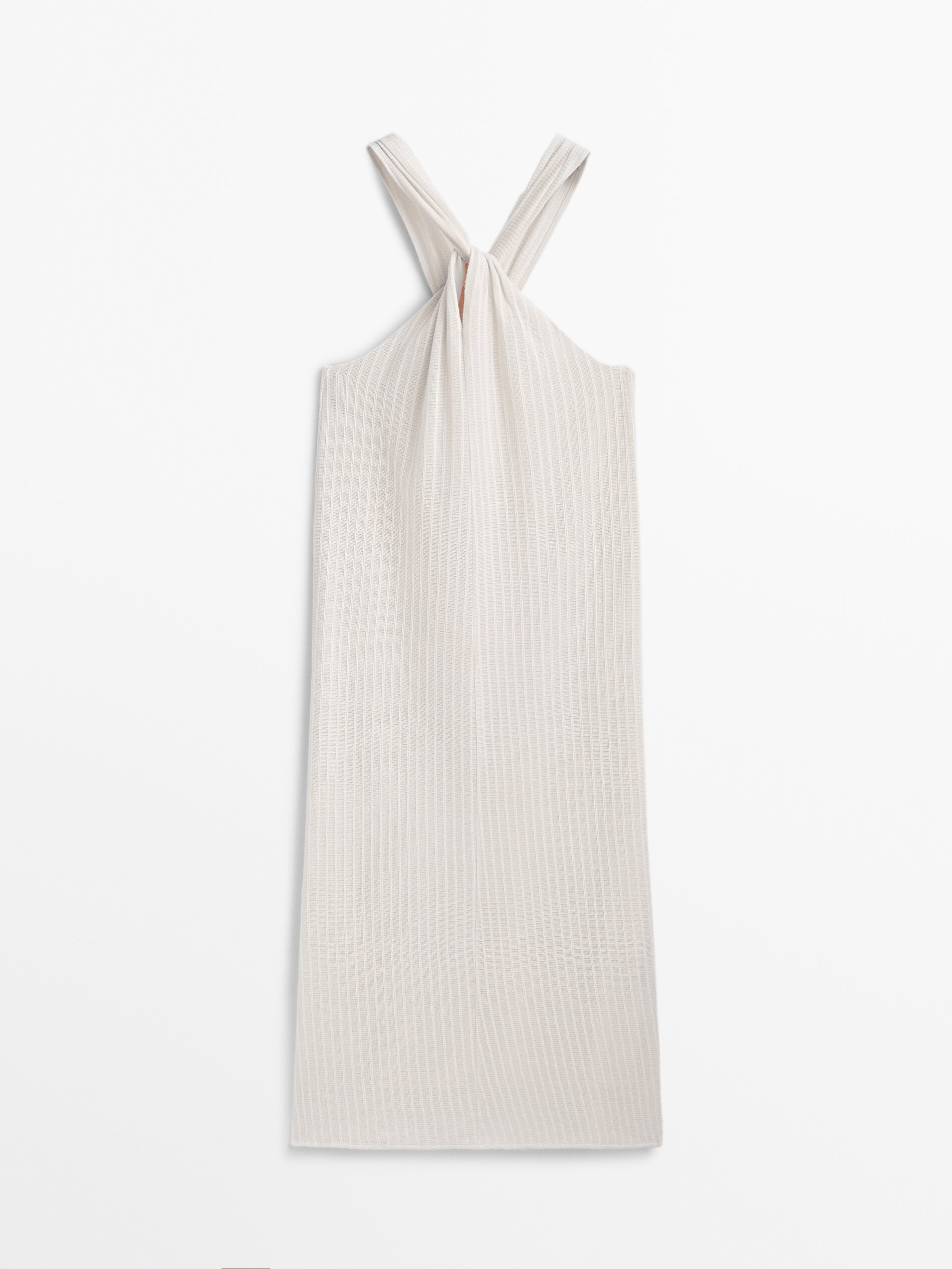 Massimo dutti ribbed dress with top belt