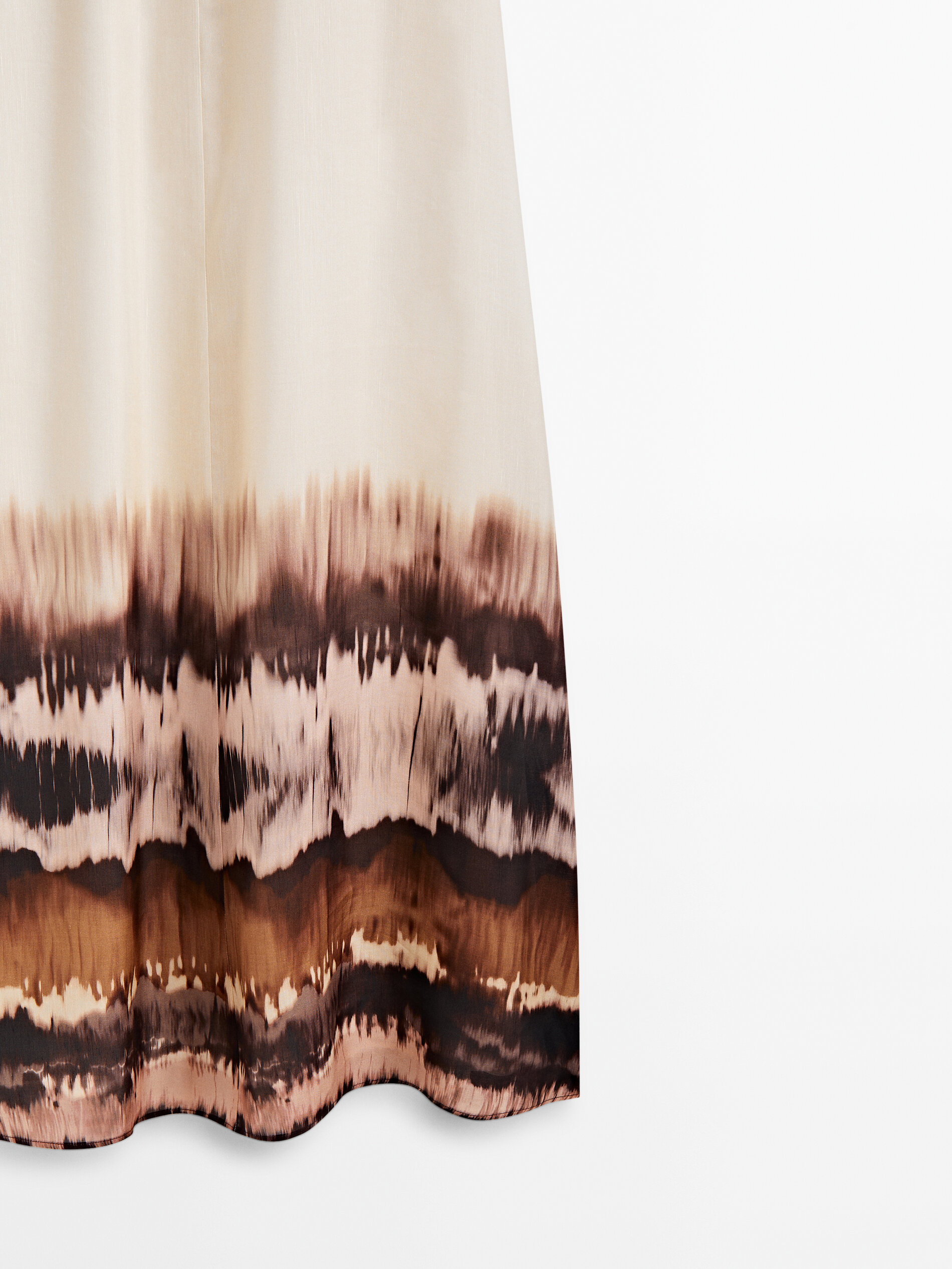 Halter midi dress with tie dye hem