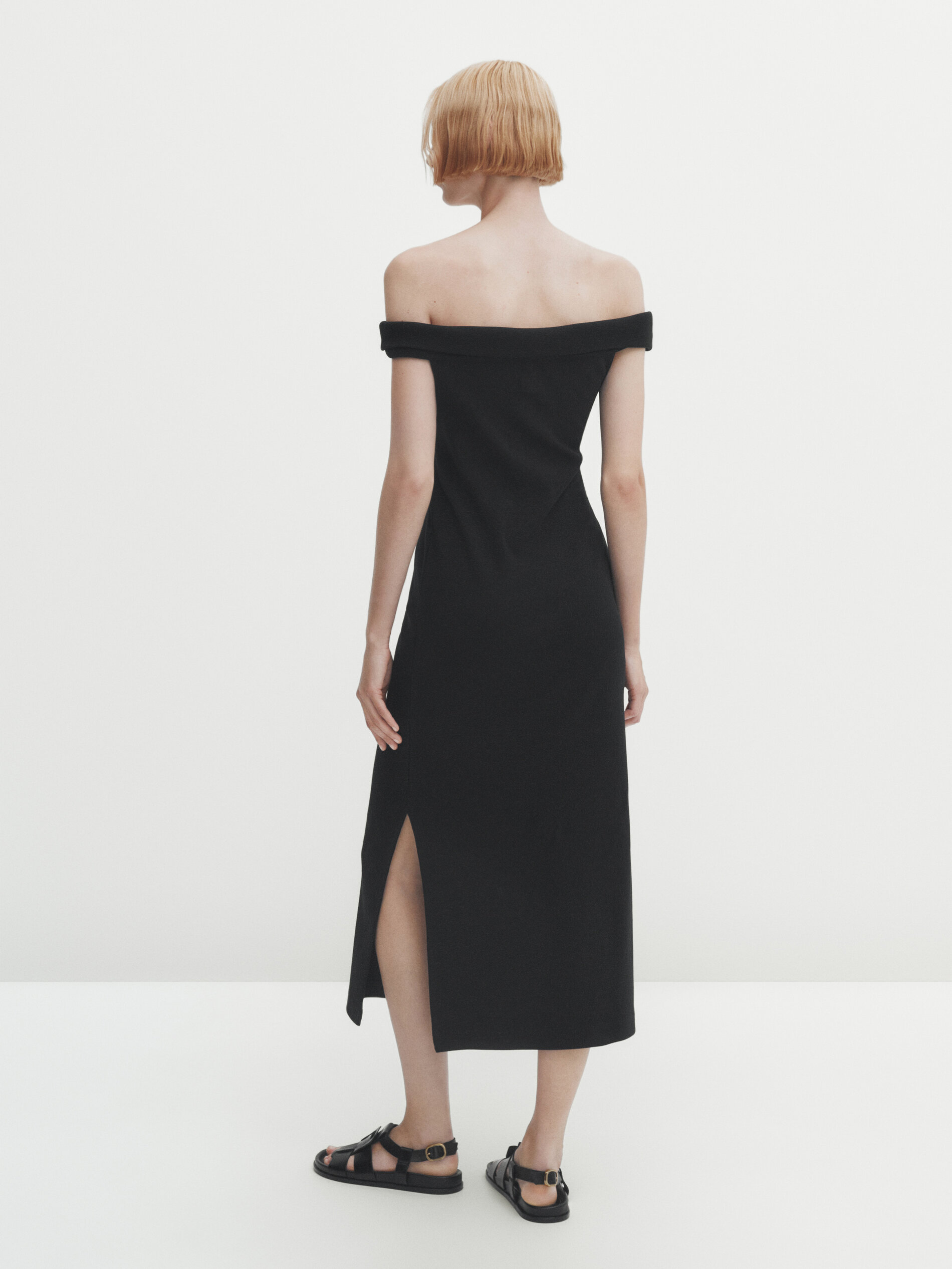 Robe noire col bateau store