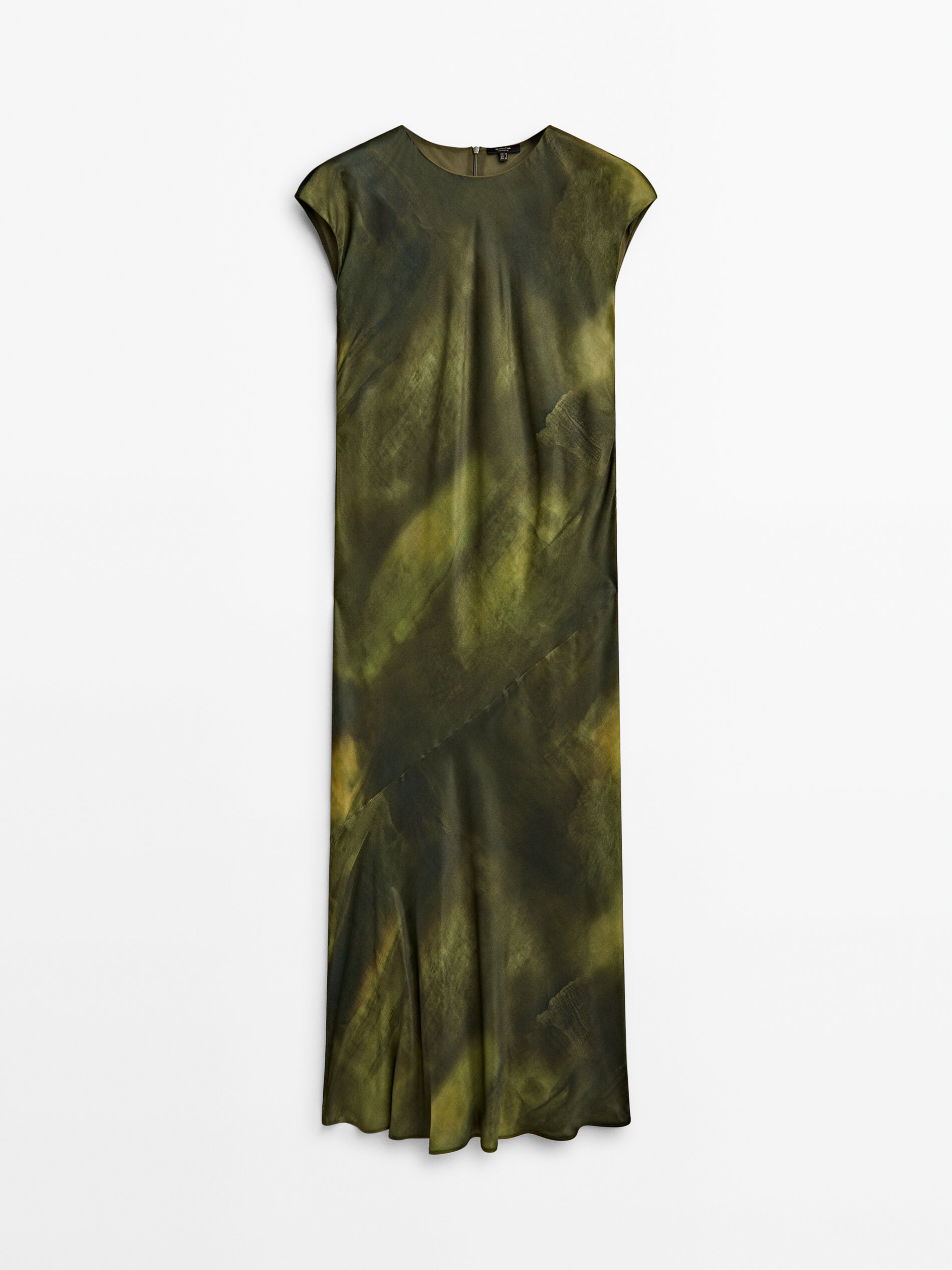 Robe midi fluide imprim estomp Vert Intense Habill