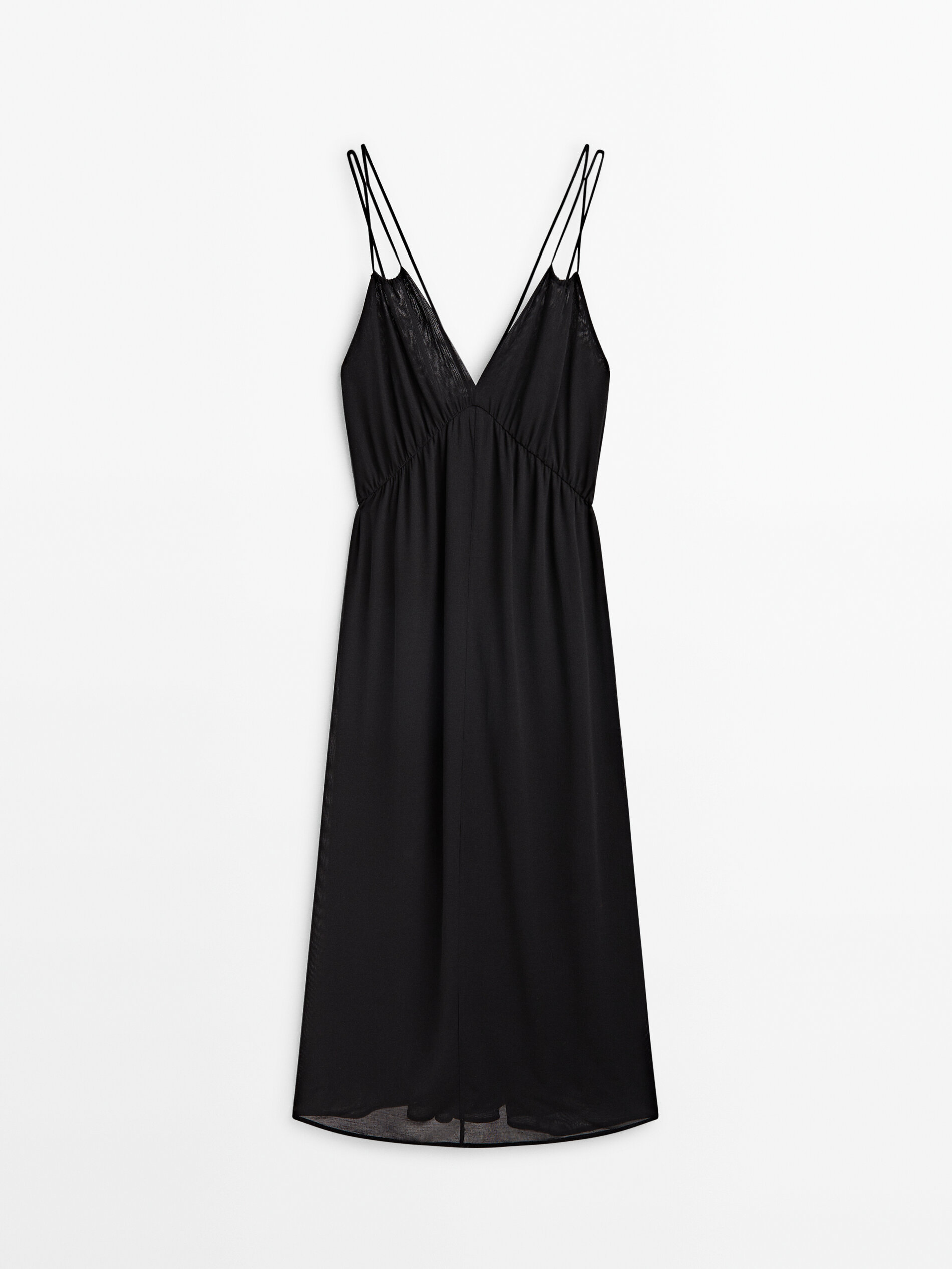 Massimo dutti black and white dress discount