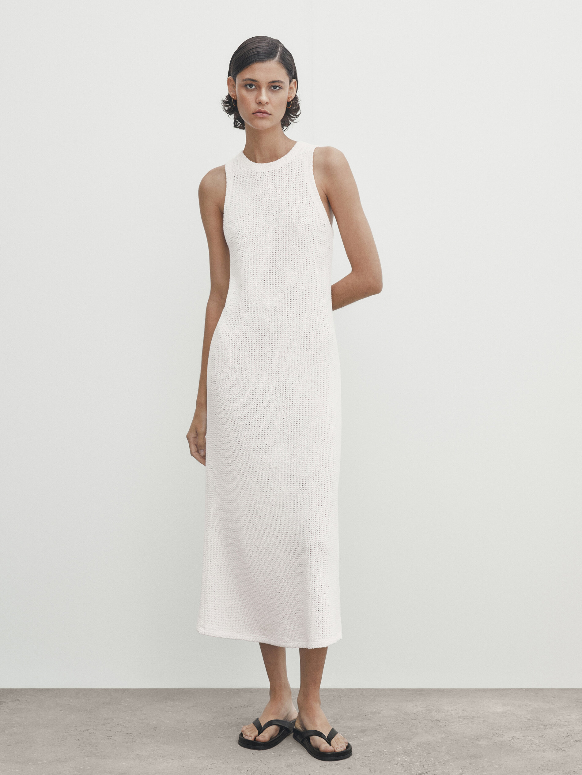 Cowl Neck Sleeveless Woven Midi Dress | Karen Millen