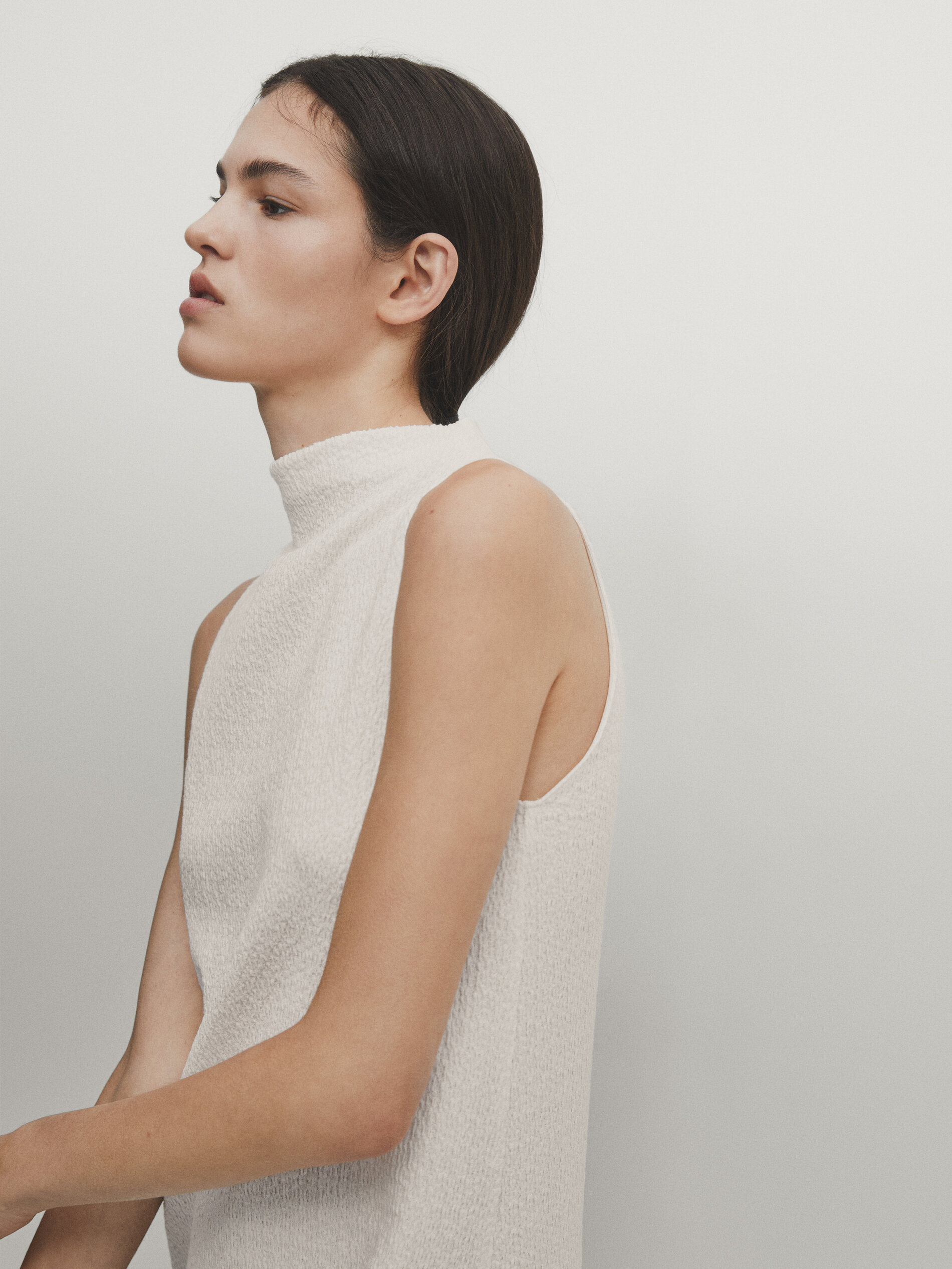 Mock turtleneck shop sleeveless dress