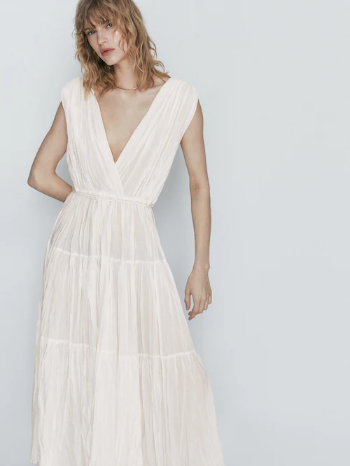 Pleated dress with - Massimo