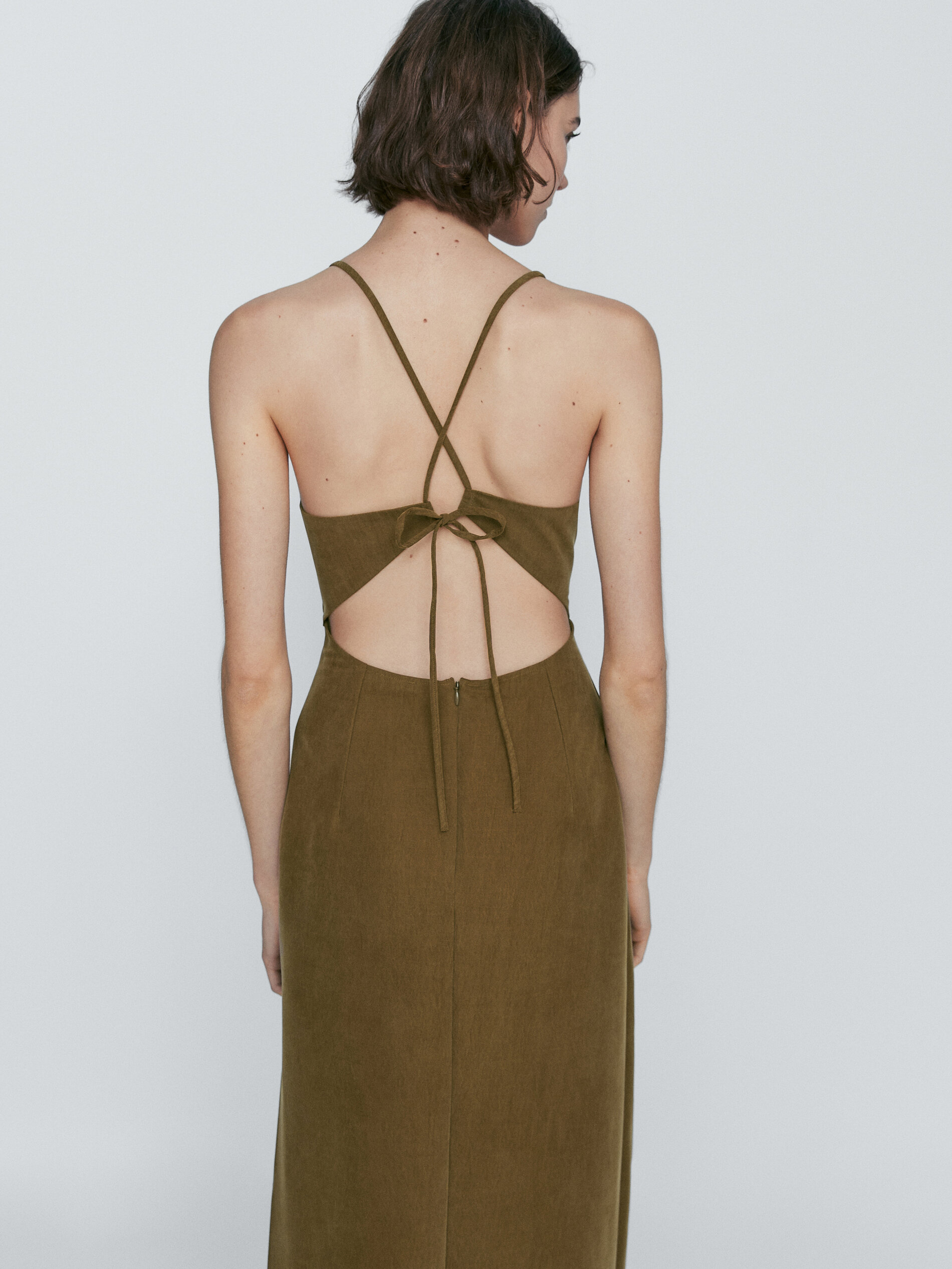 Khaki store strappy dress