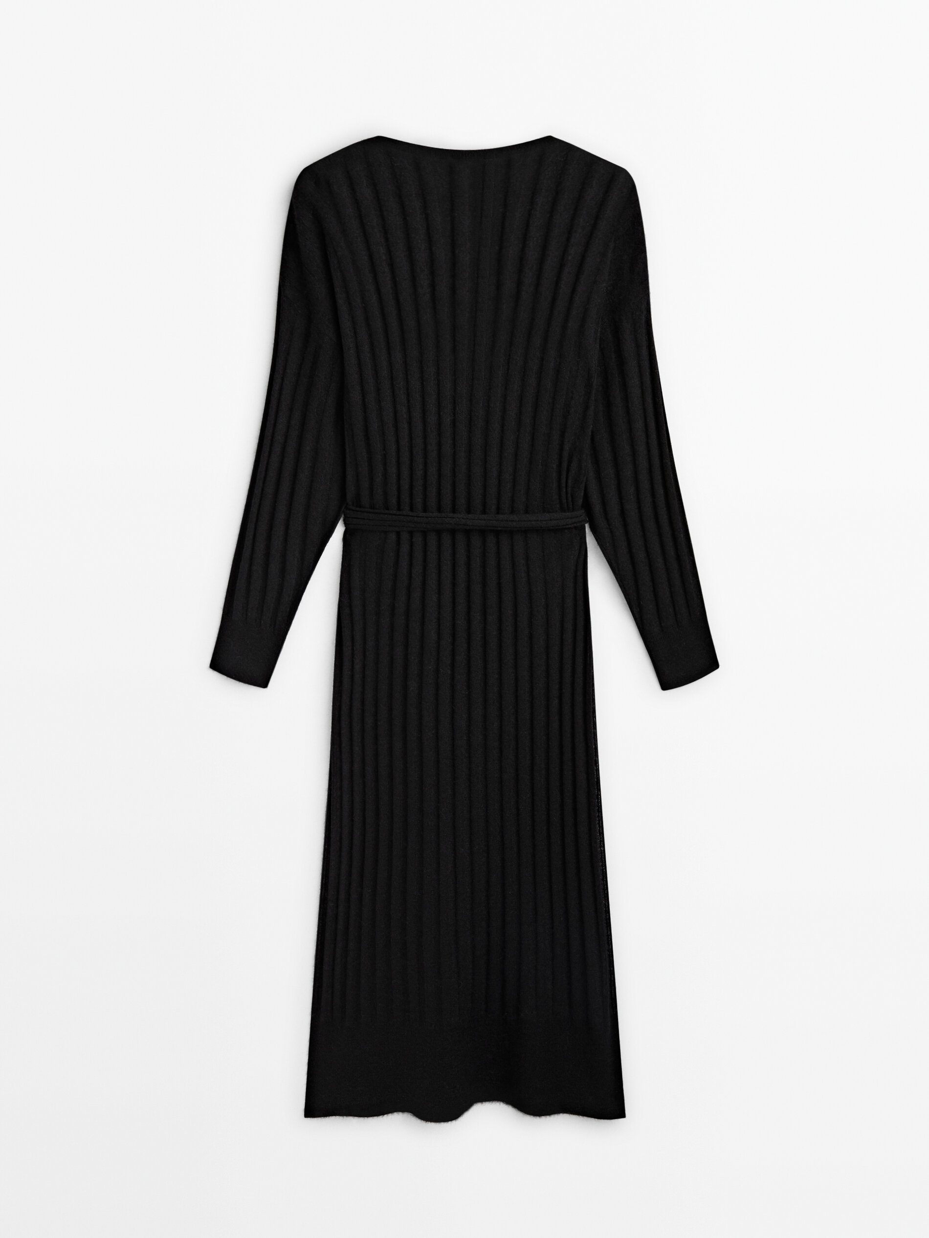 Massimo dutti ribbed 2025 dress with belt
