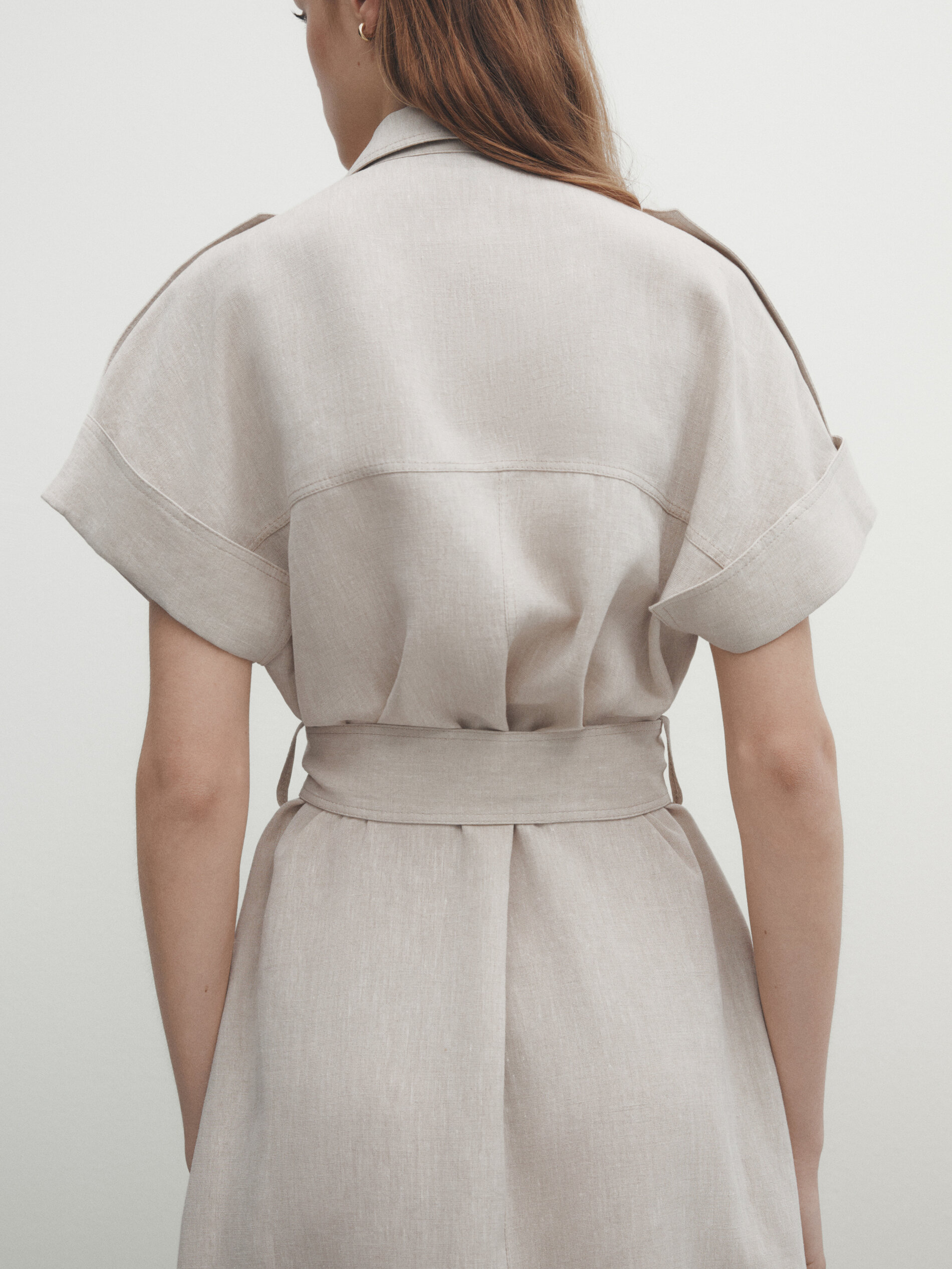 Linen trench dress deals