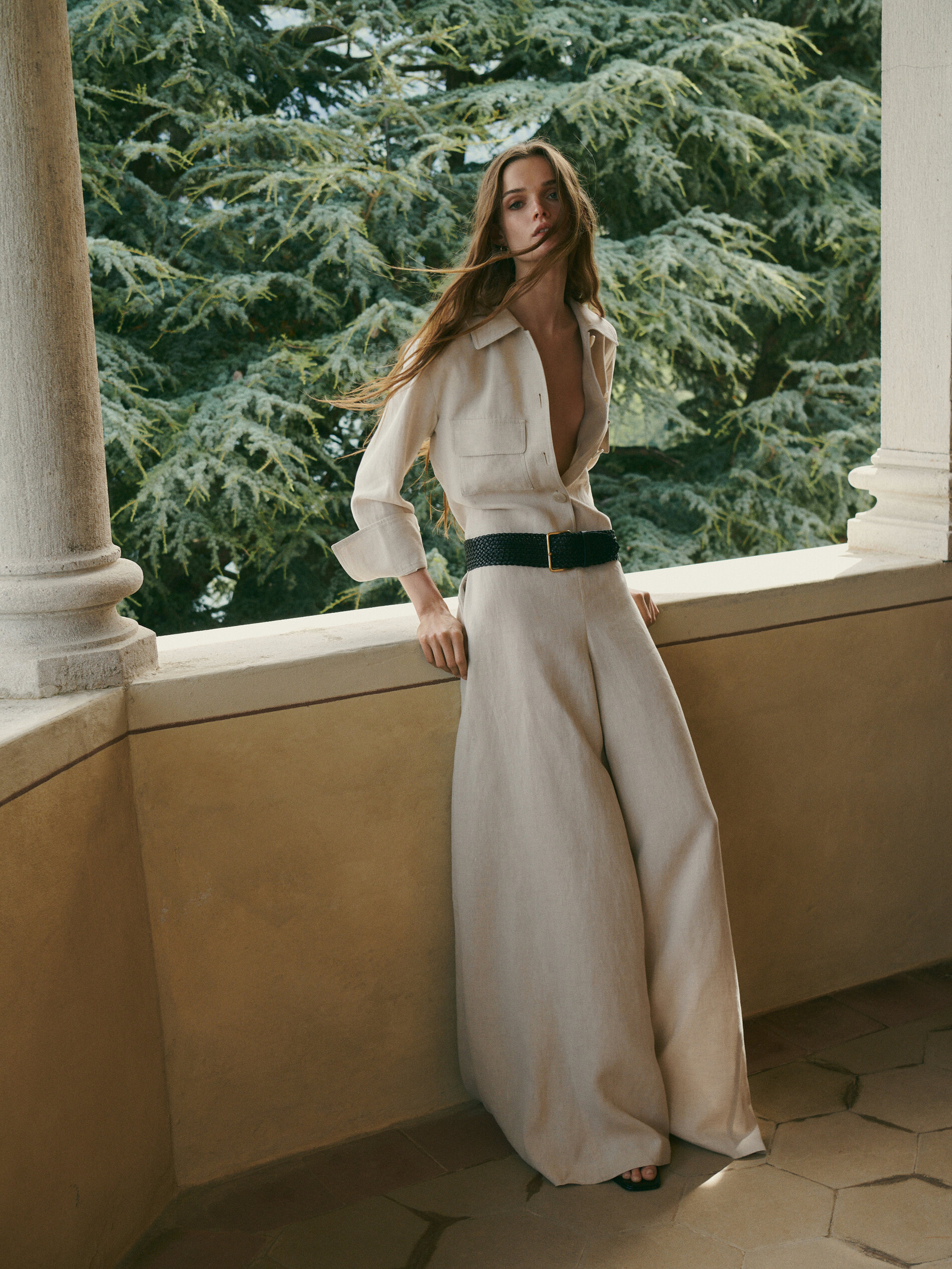 Massimo dutti white jumpsuit clearance