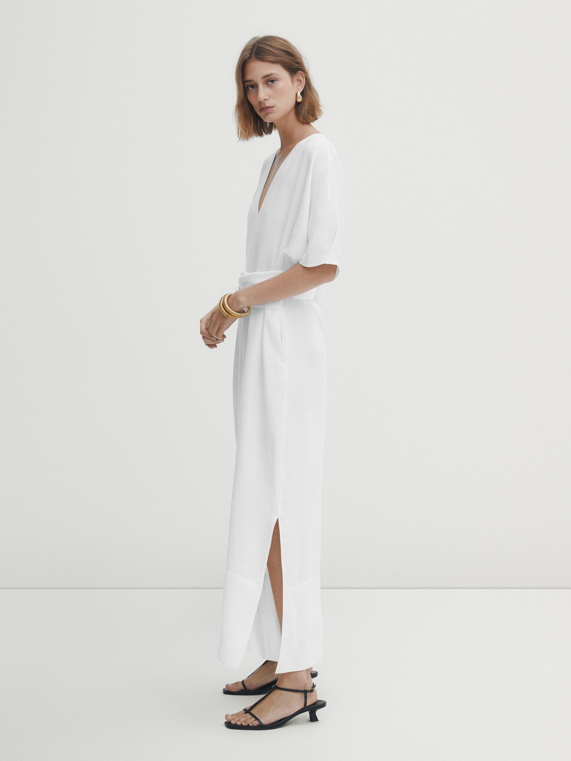 Massimo dutti white jumpsuit shop