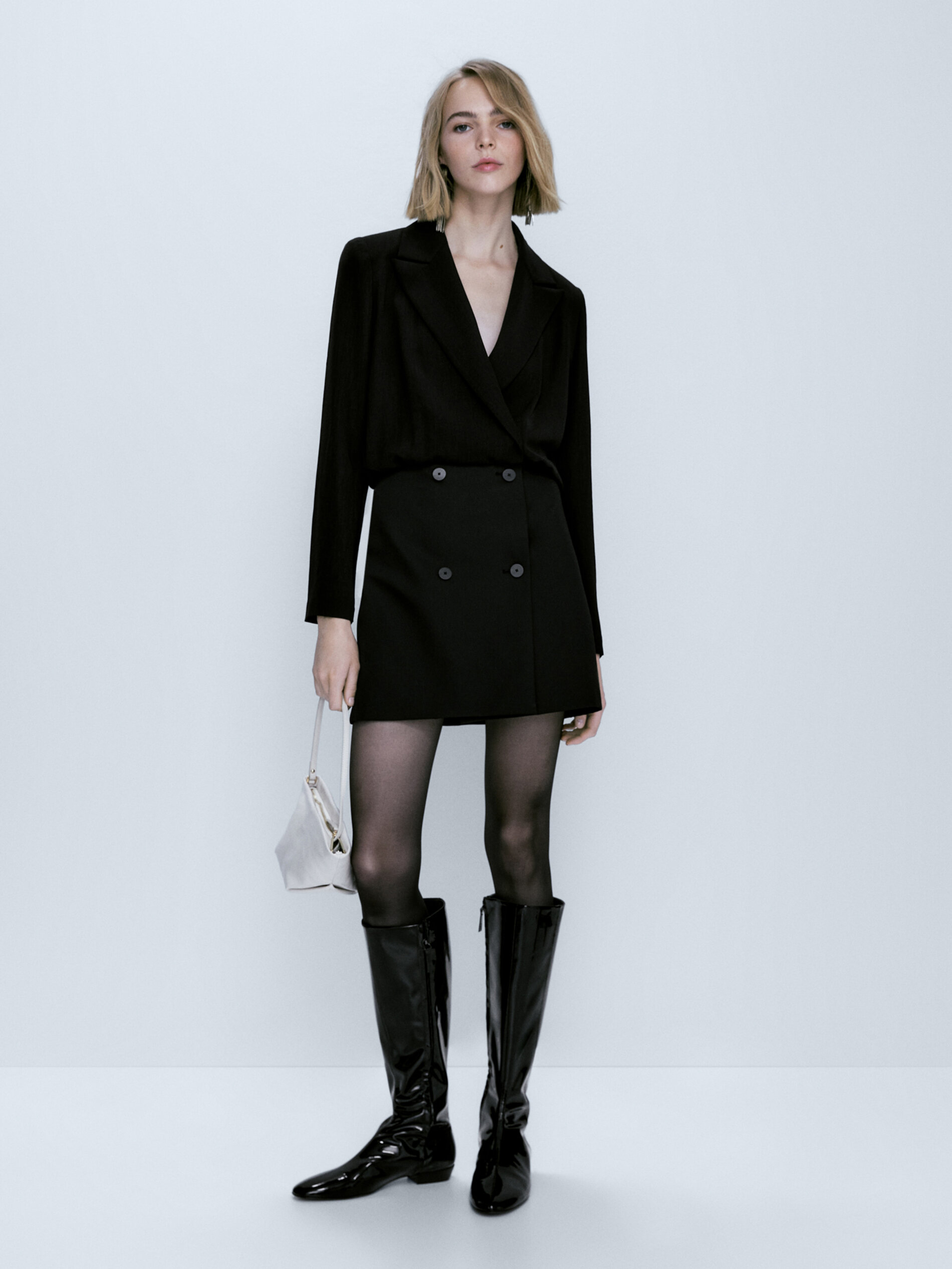Massimo dutti top black blazer dress