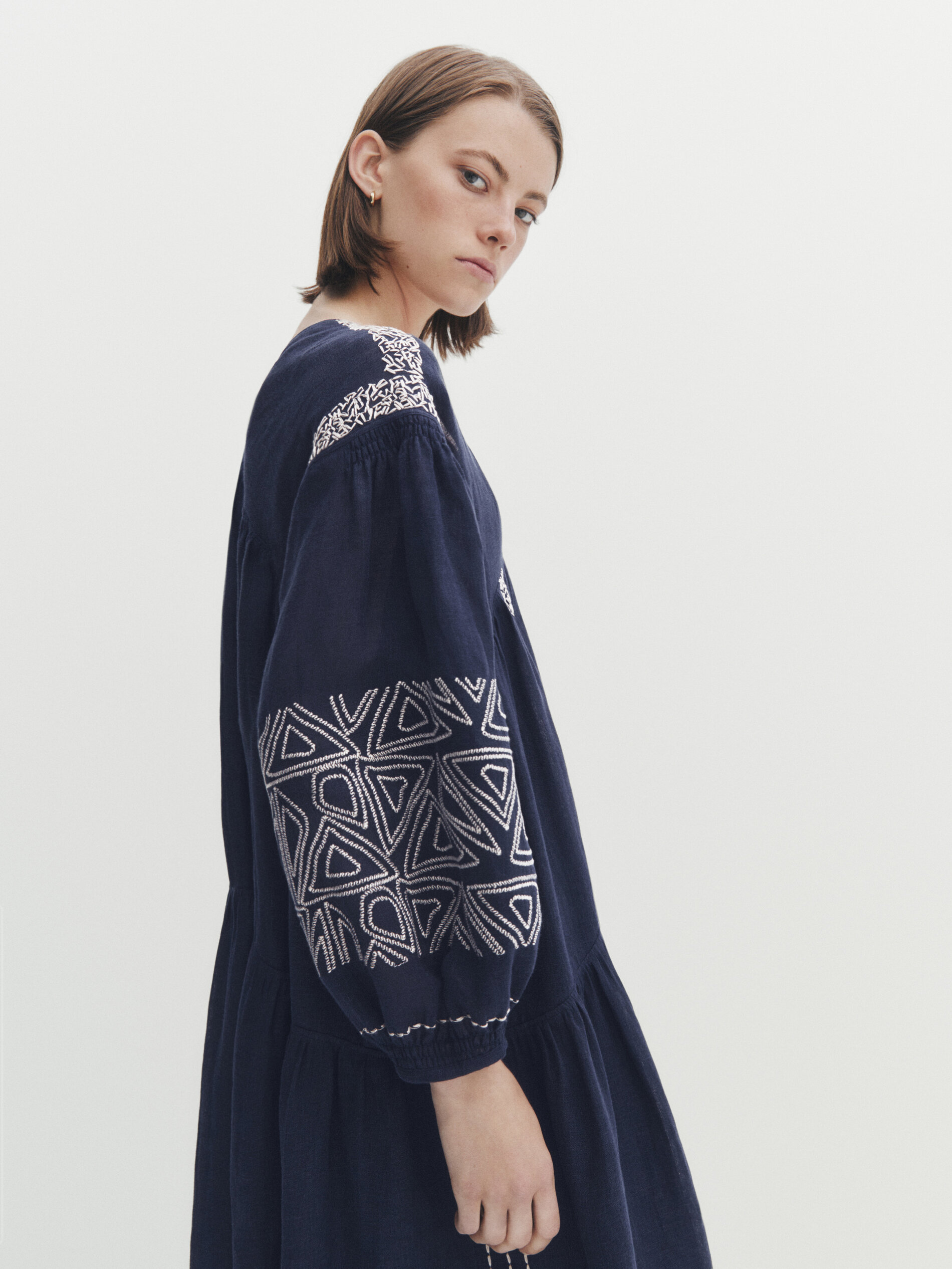 Massimo dutti navy best sale dress