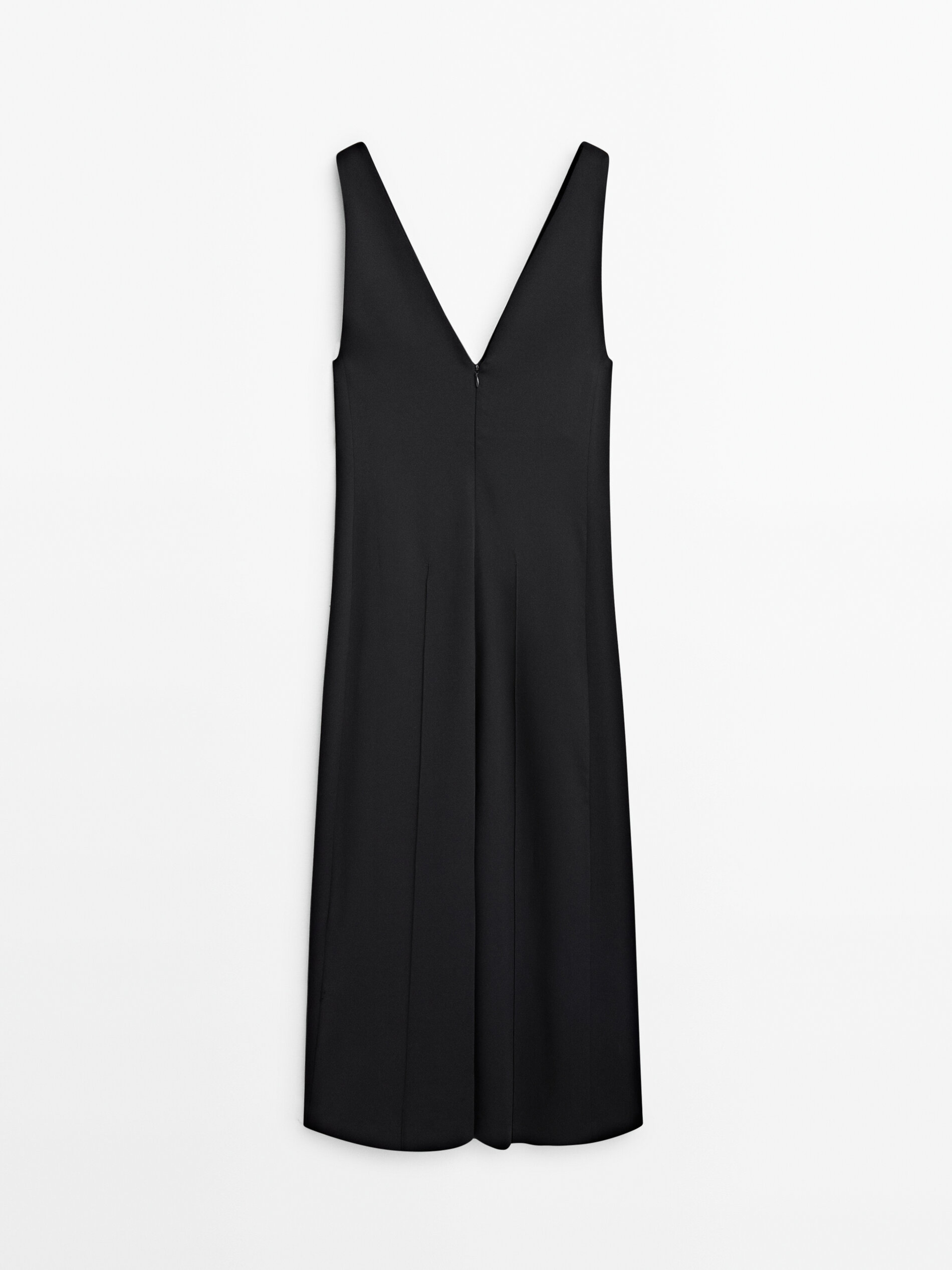 V neck midi dress with straps