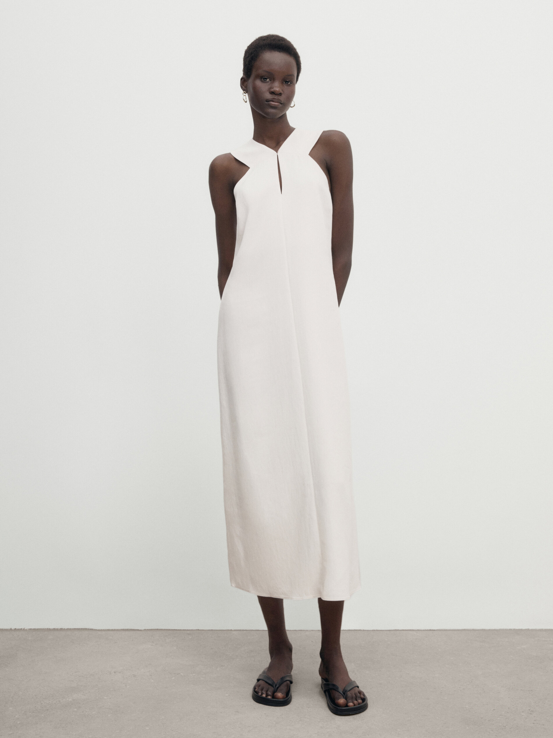 Massimo dutti white dress store