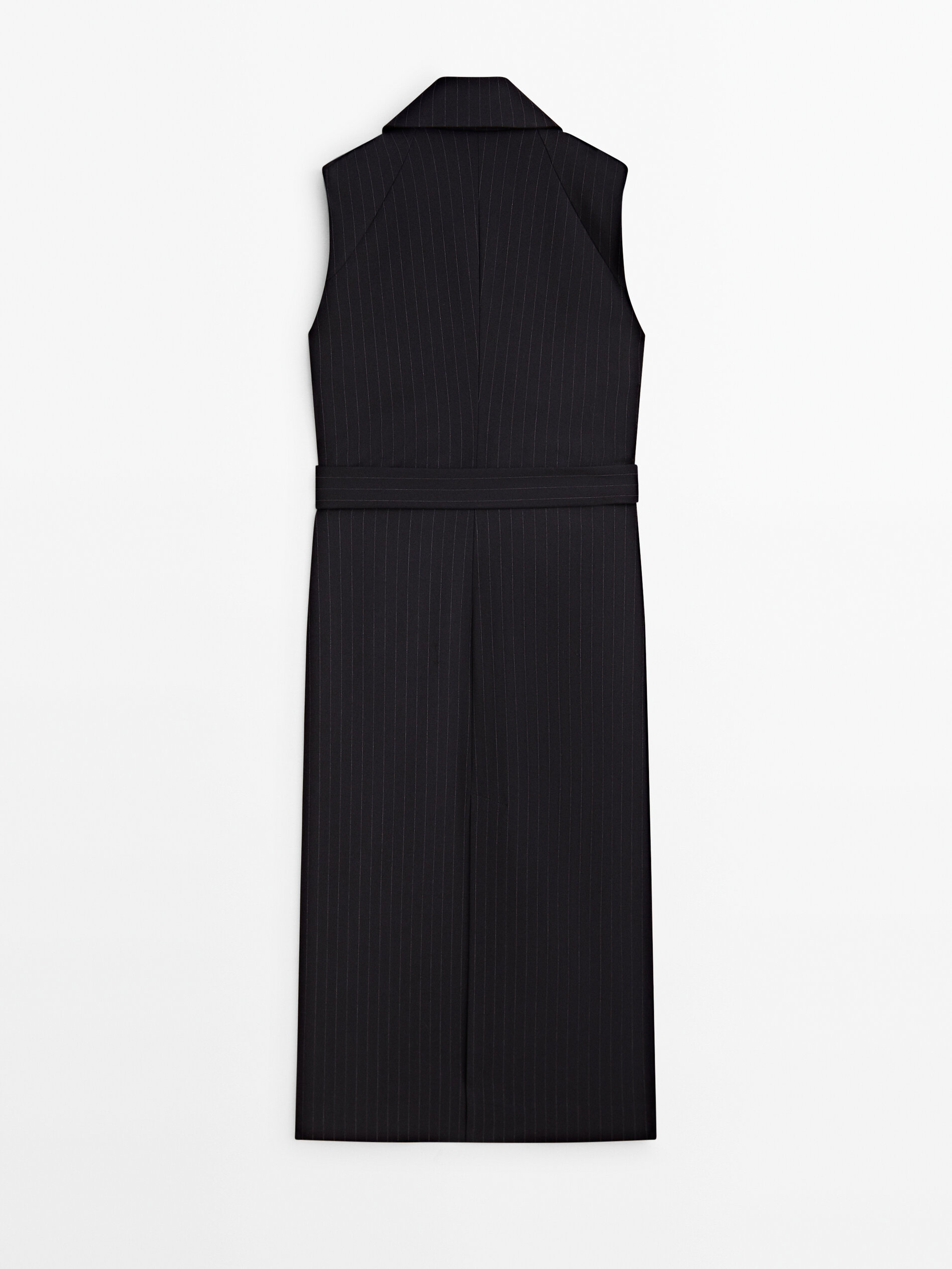 Pinstripe dress with belt Navy Blue Smart Dresses And