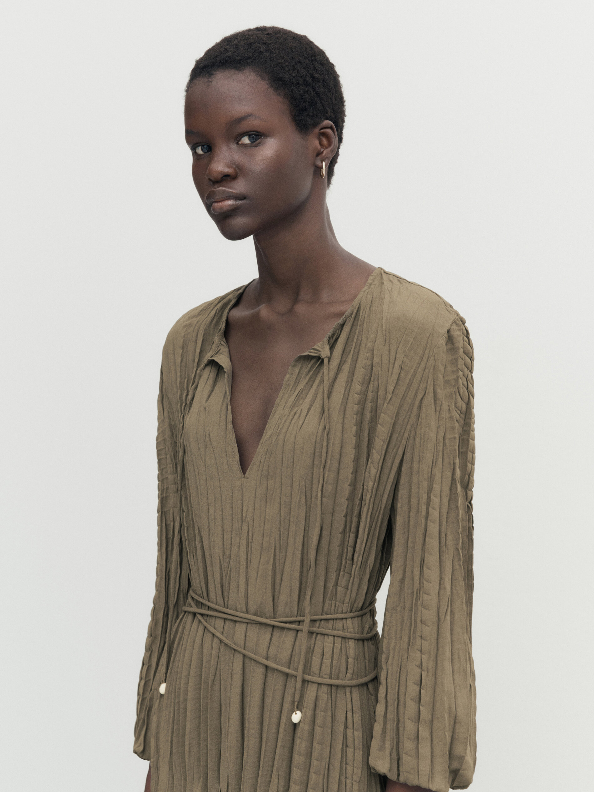 Massimo dutti two shop tone pleated dress