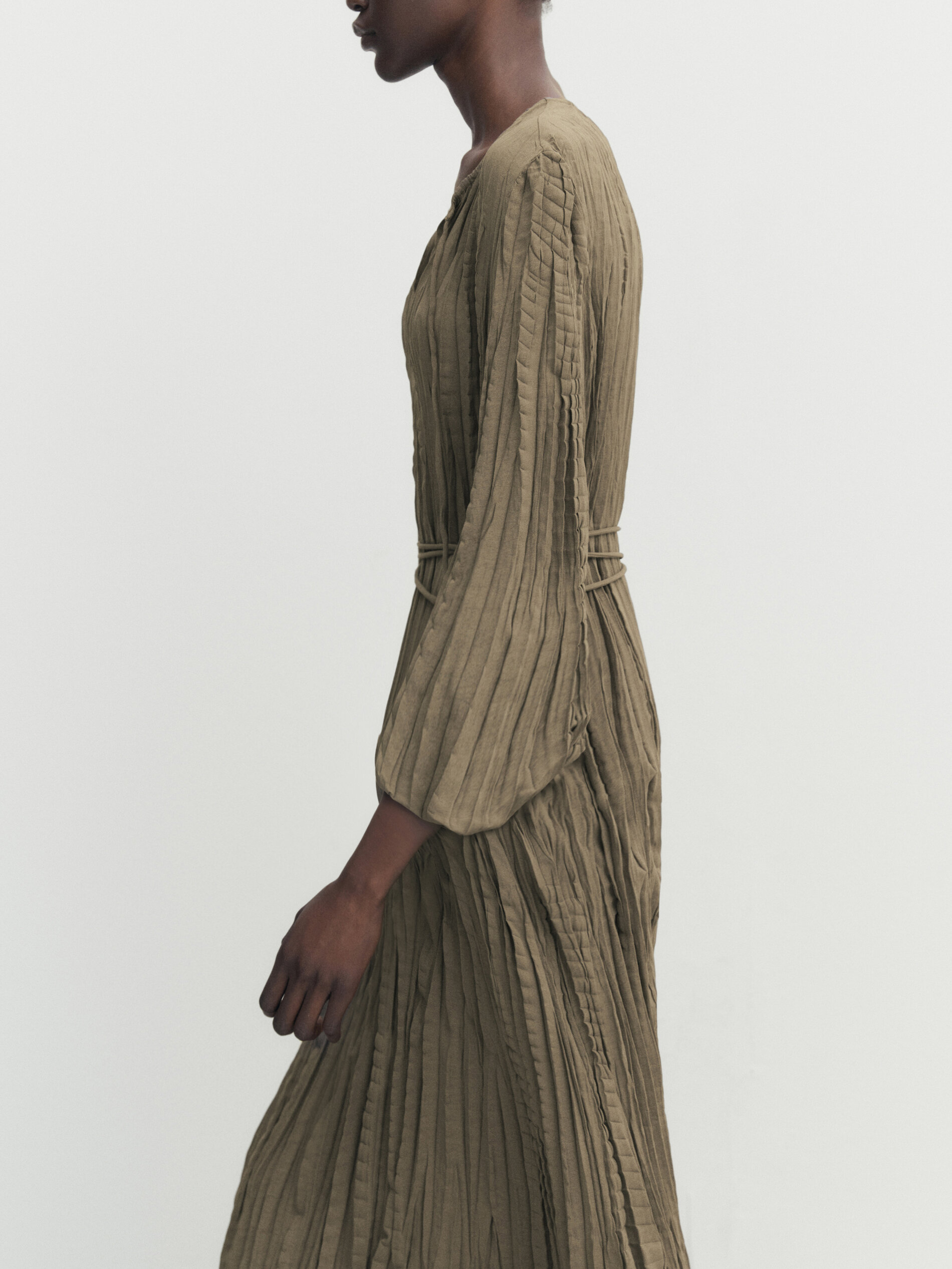 Massimo dutti hot sale khaki dress