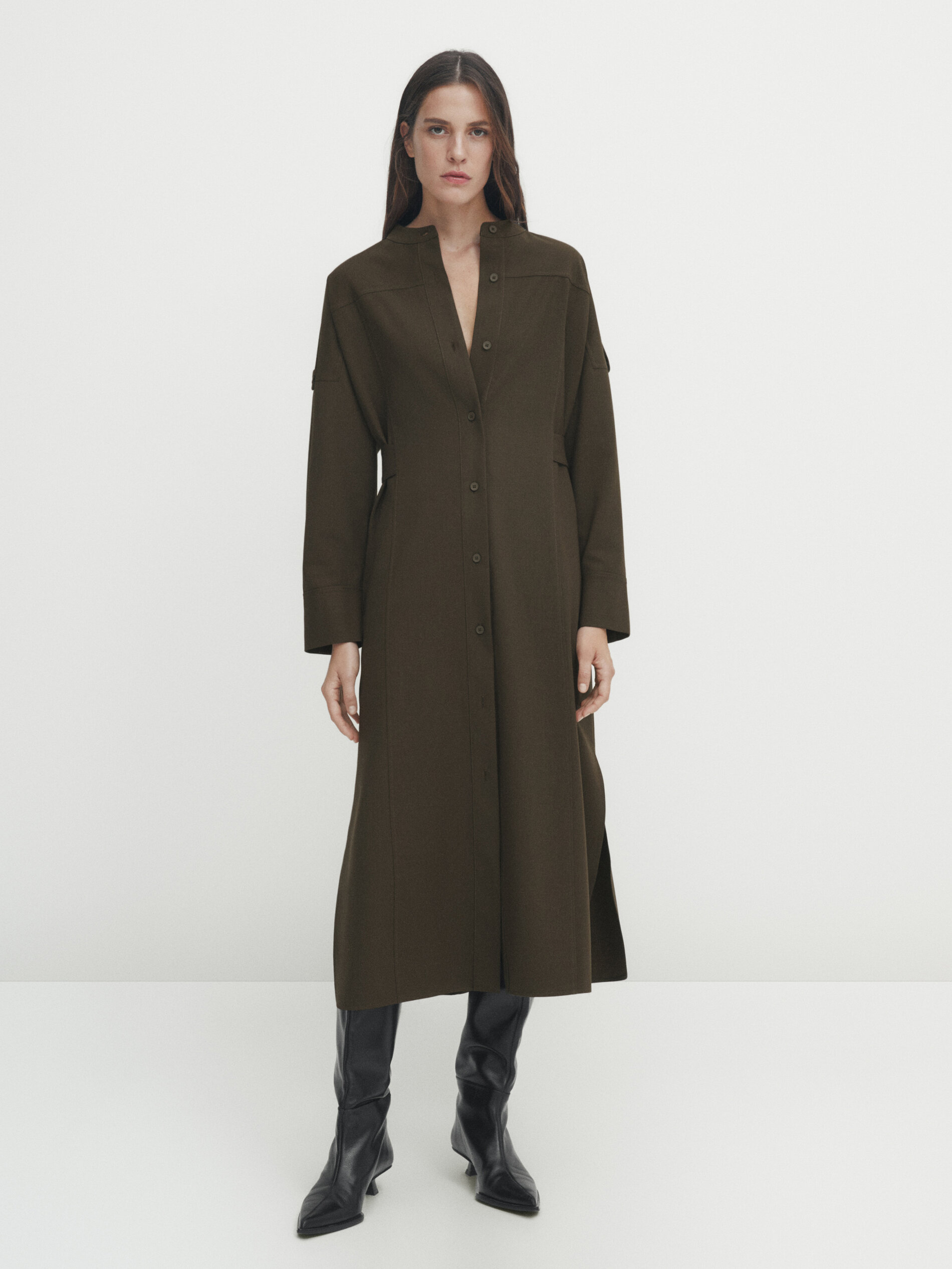 Massimo dutti on sale khaki dress