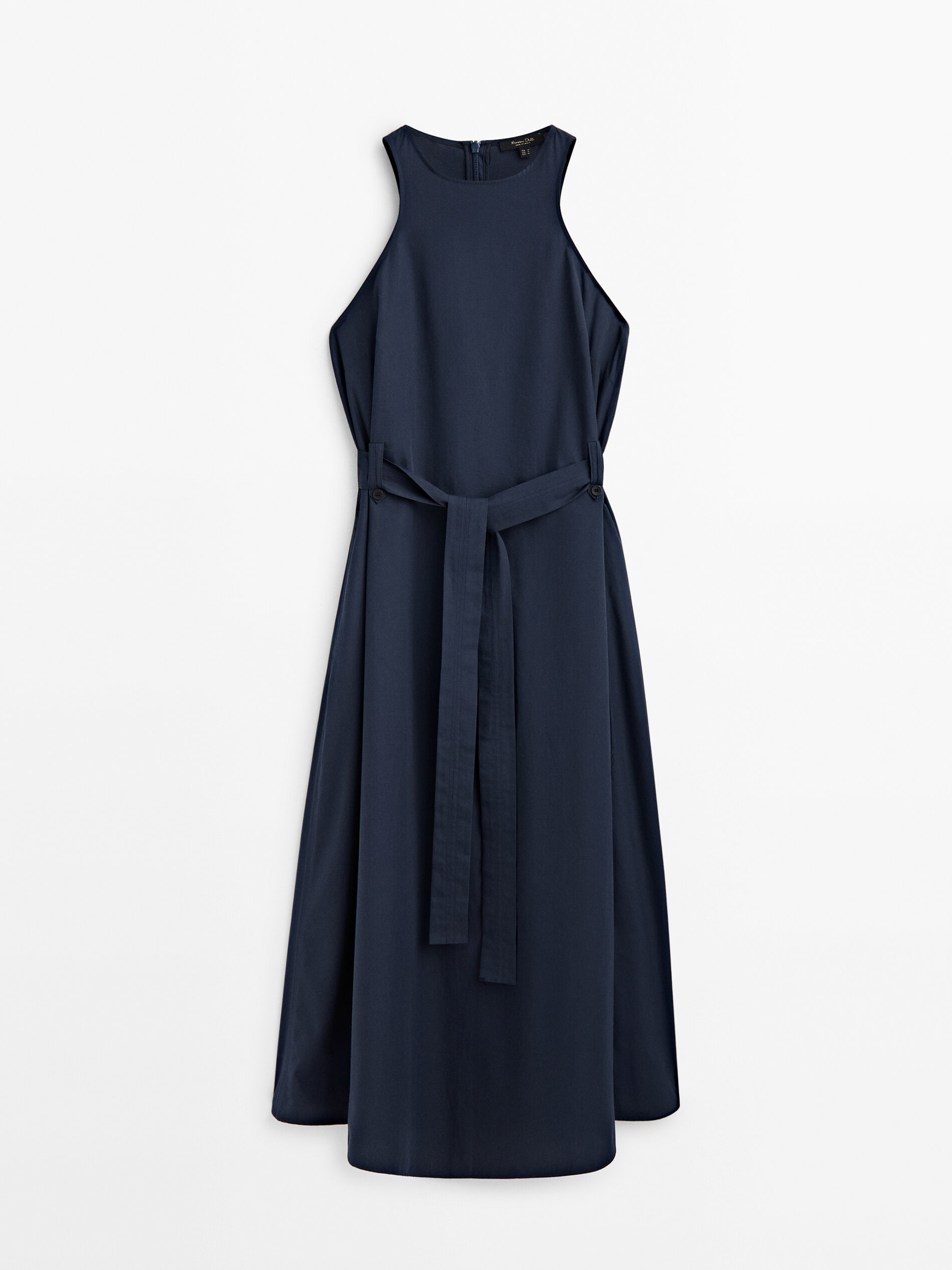 Poplin dress with belt 2025