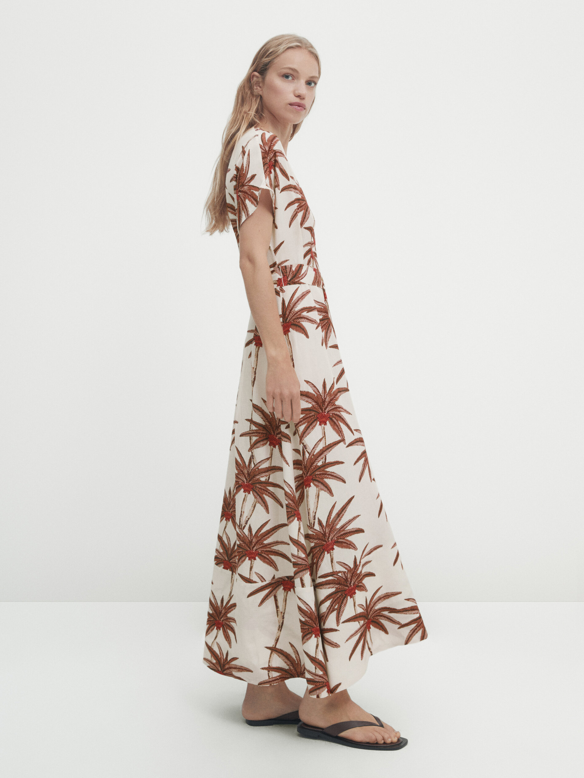 Palm tree print dress zara sale