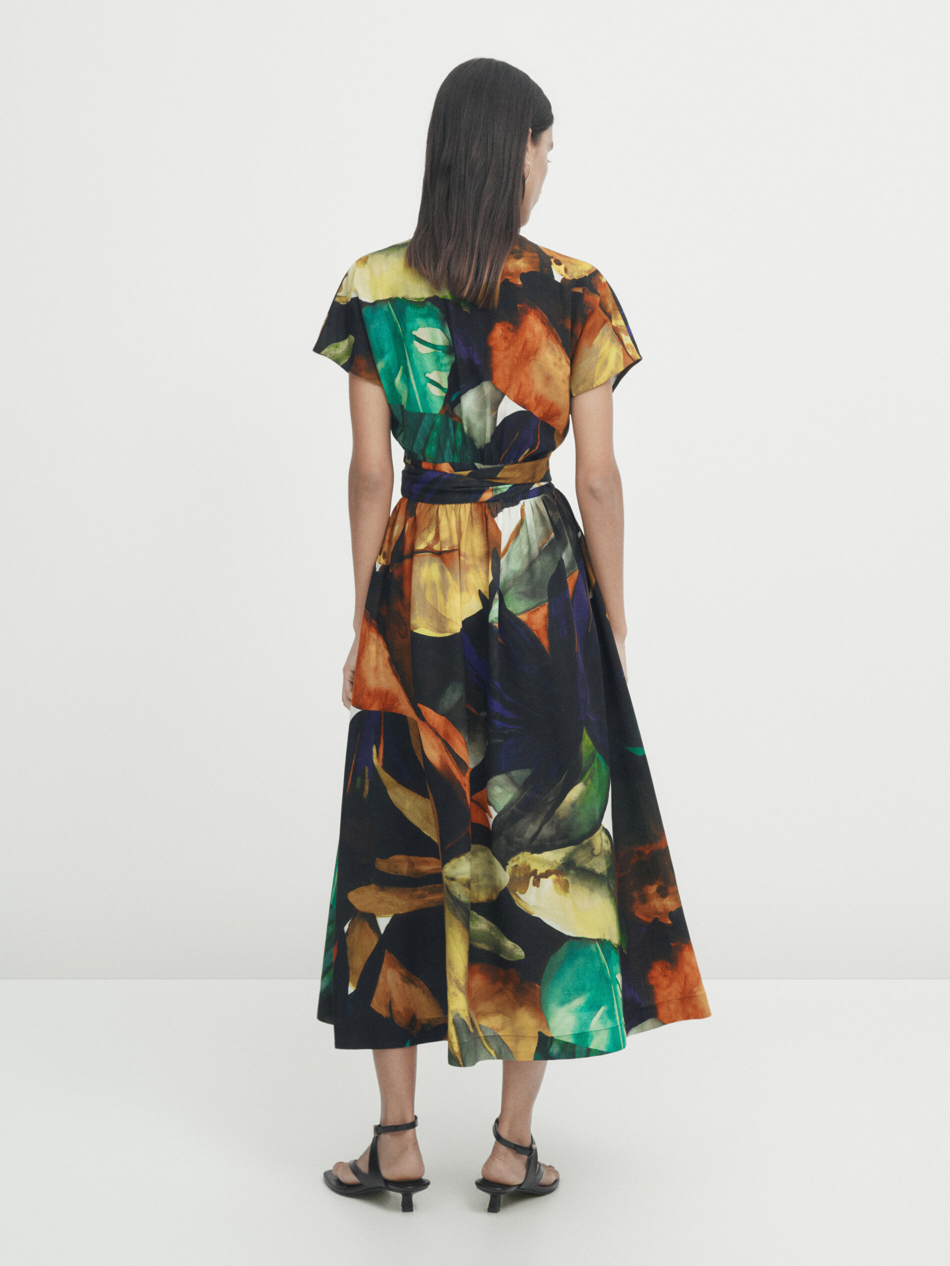 Vestido estampado tropical lazada