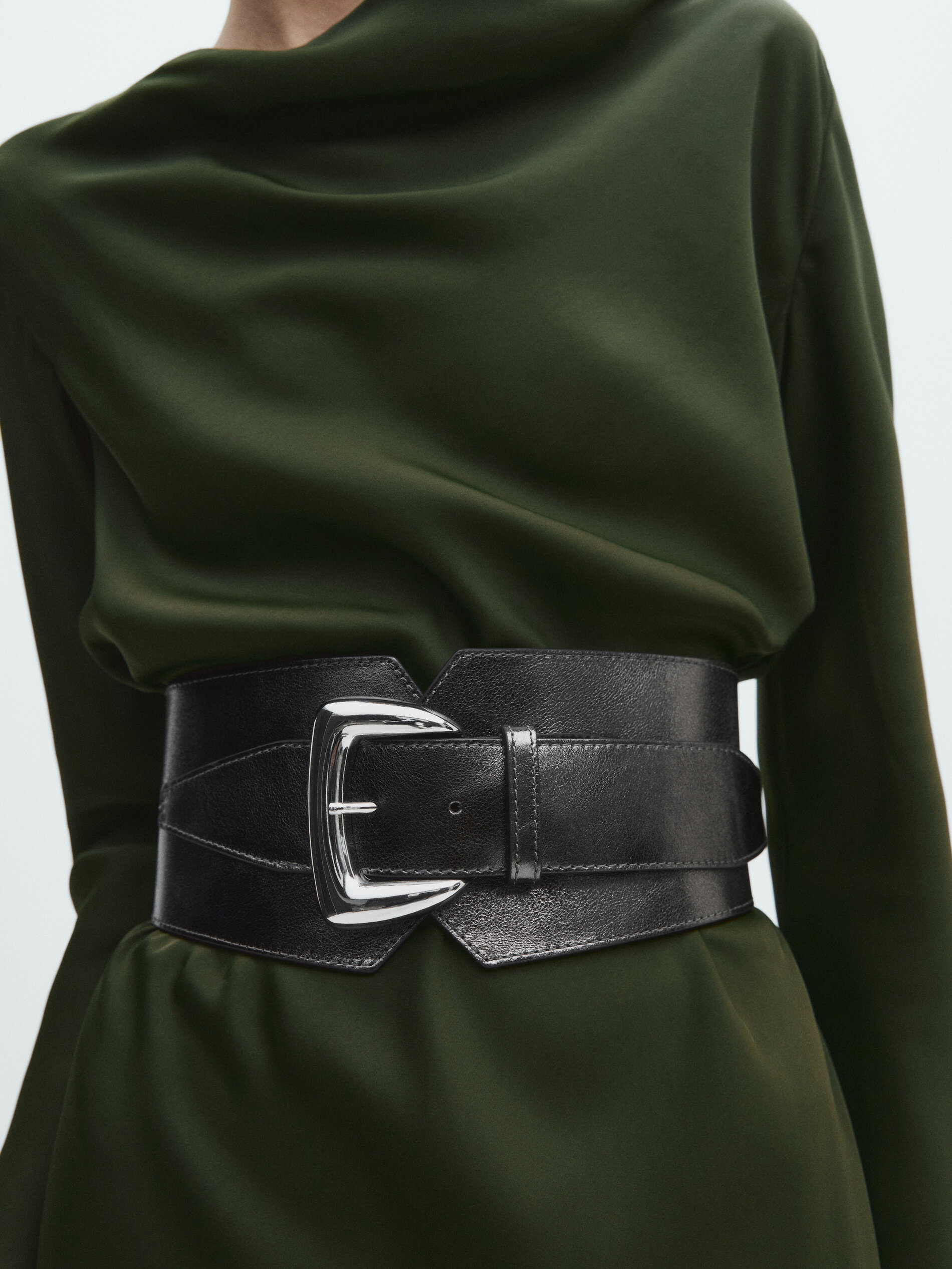 Long sleeve satin dress