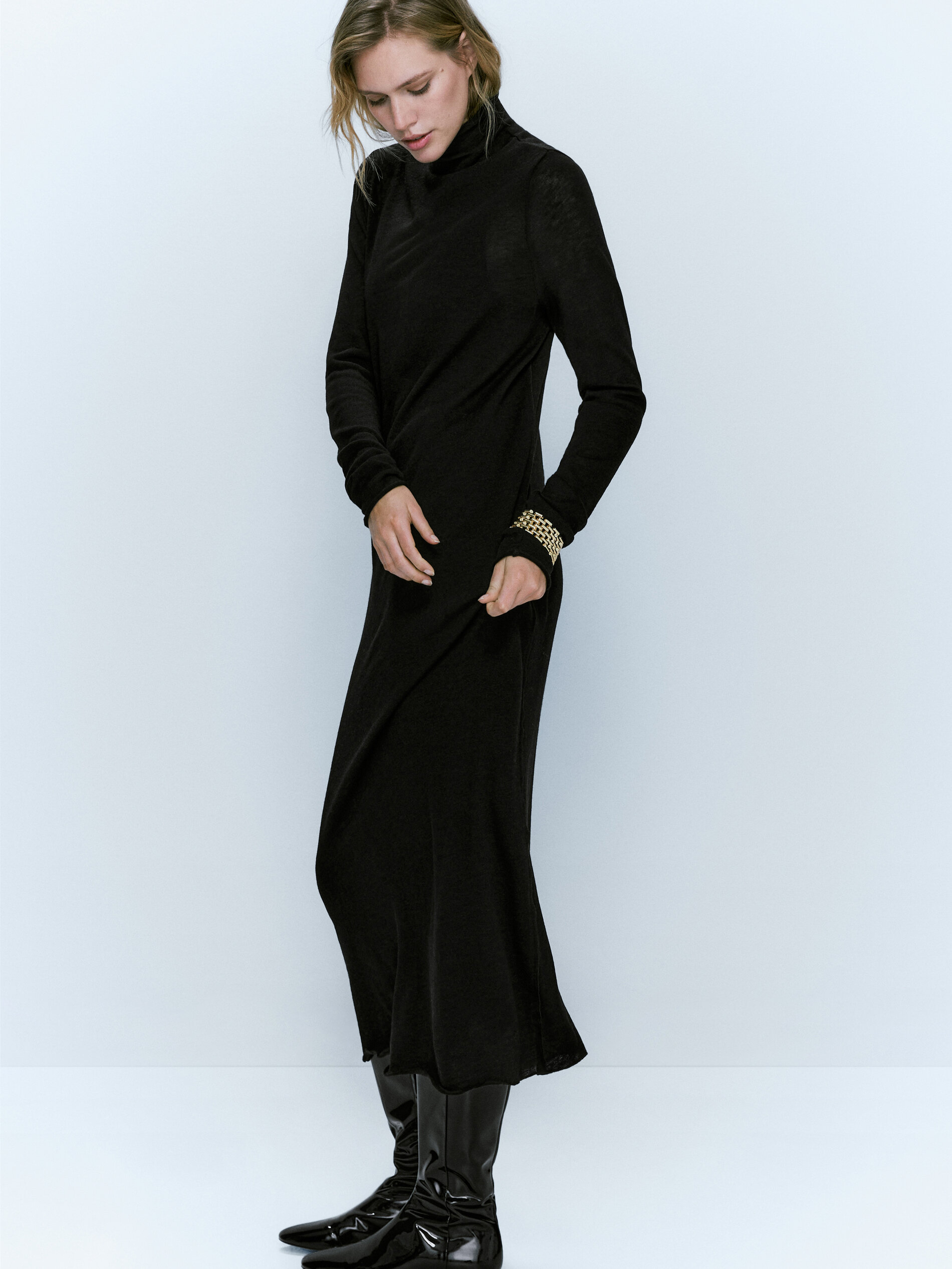 Black dress massimo dutti discount