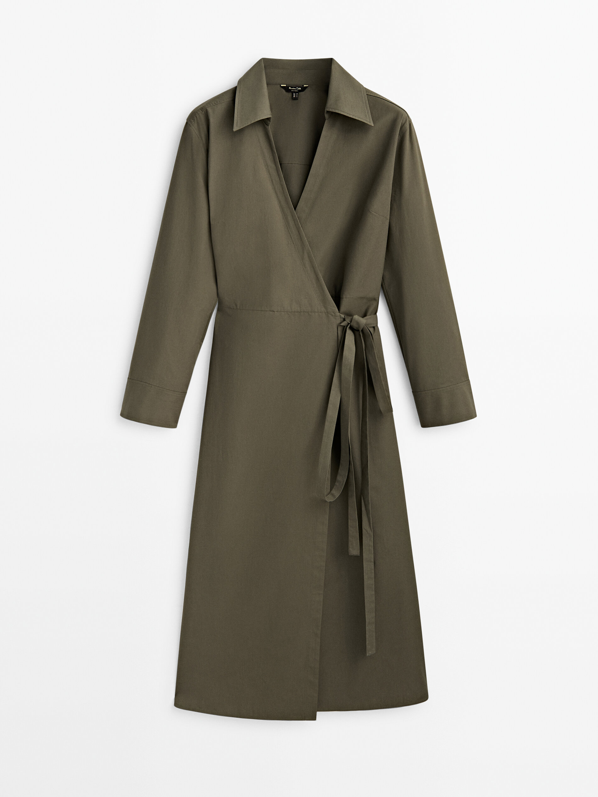 Massimo dutti shop khaki dress