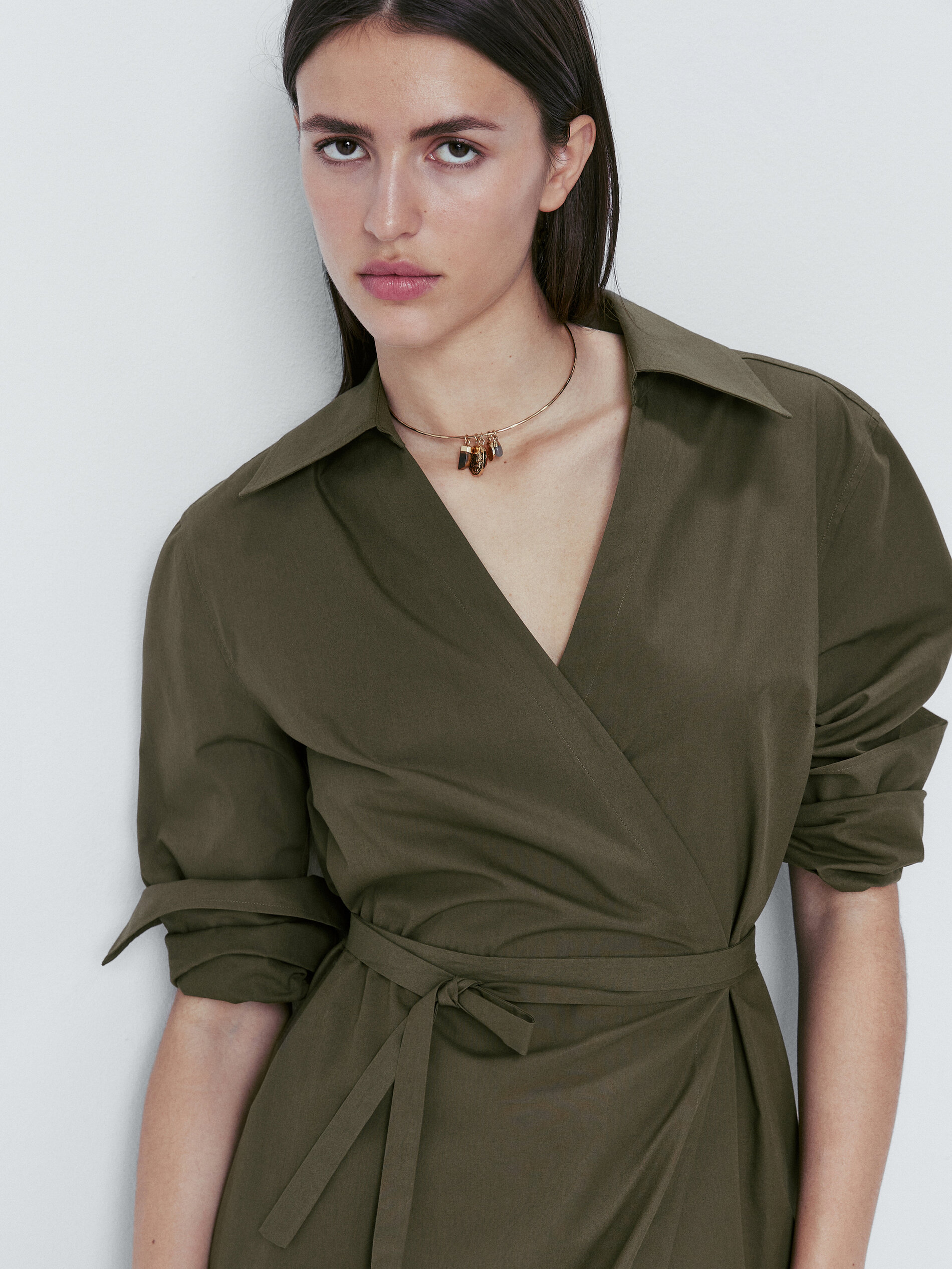 Massimo dutti on sale khaki dress
