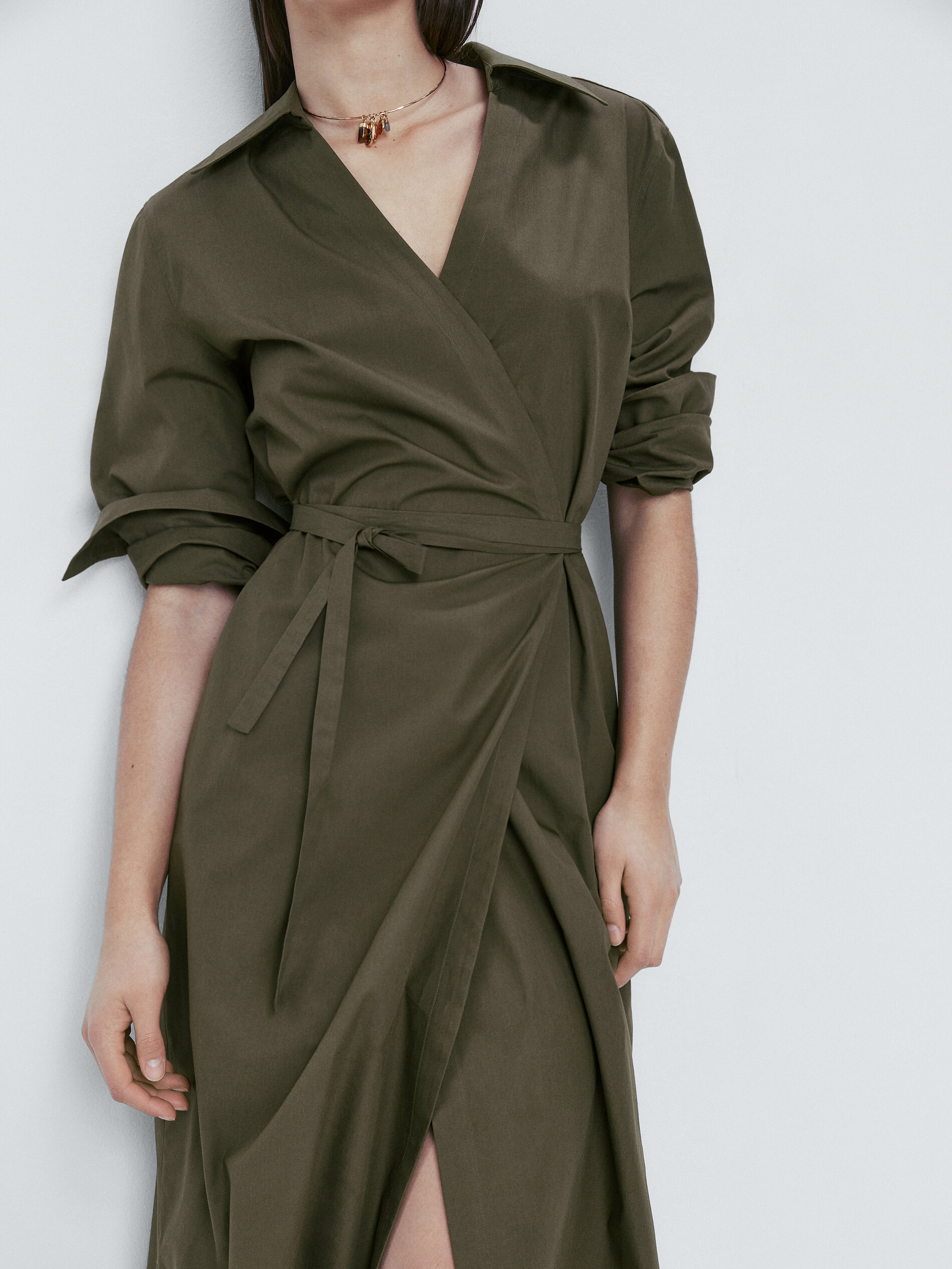 Poplin wrap deals dress